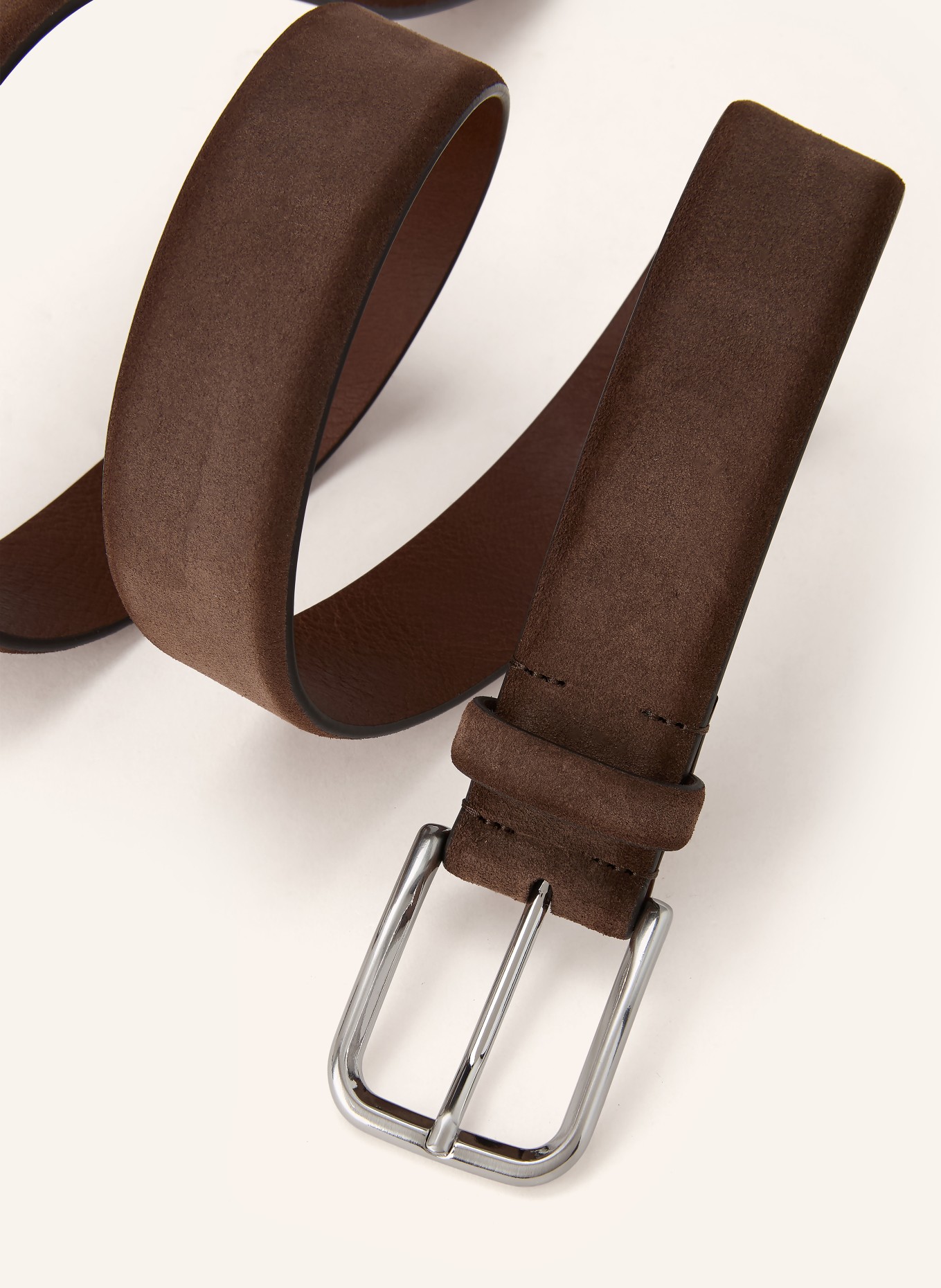 VENETA CINTURE Ledergürtel: BRAUN / SILBER