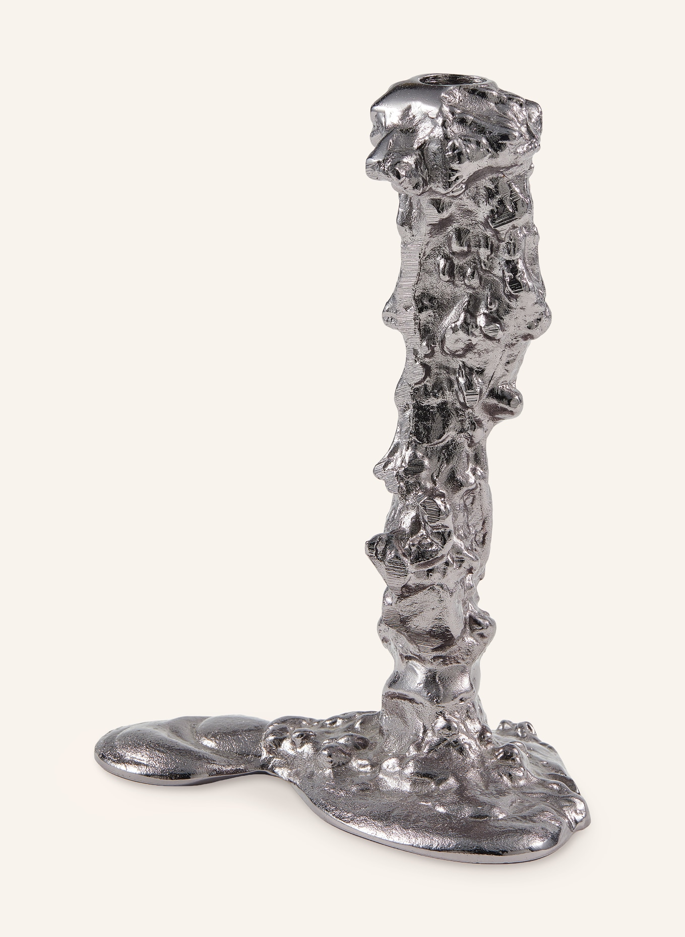 POLSPOTTEN Kandelaar DRIP L: ZILVER