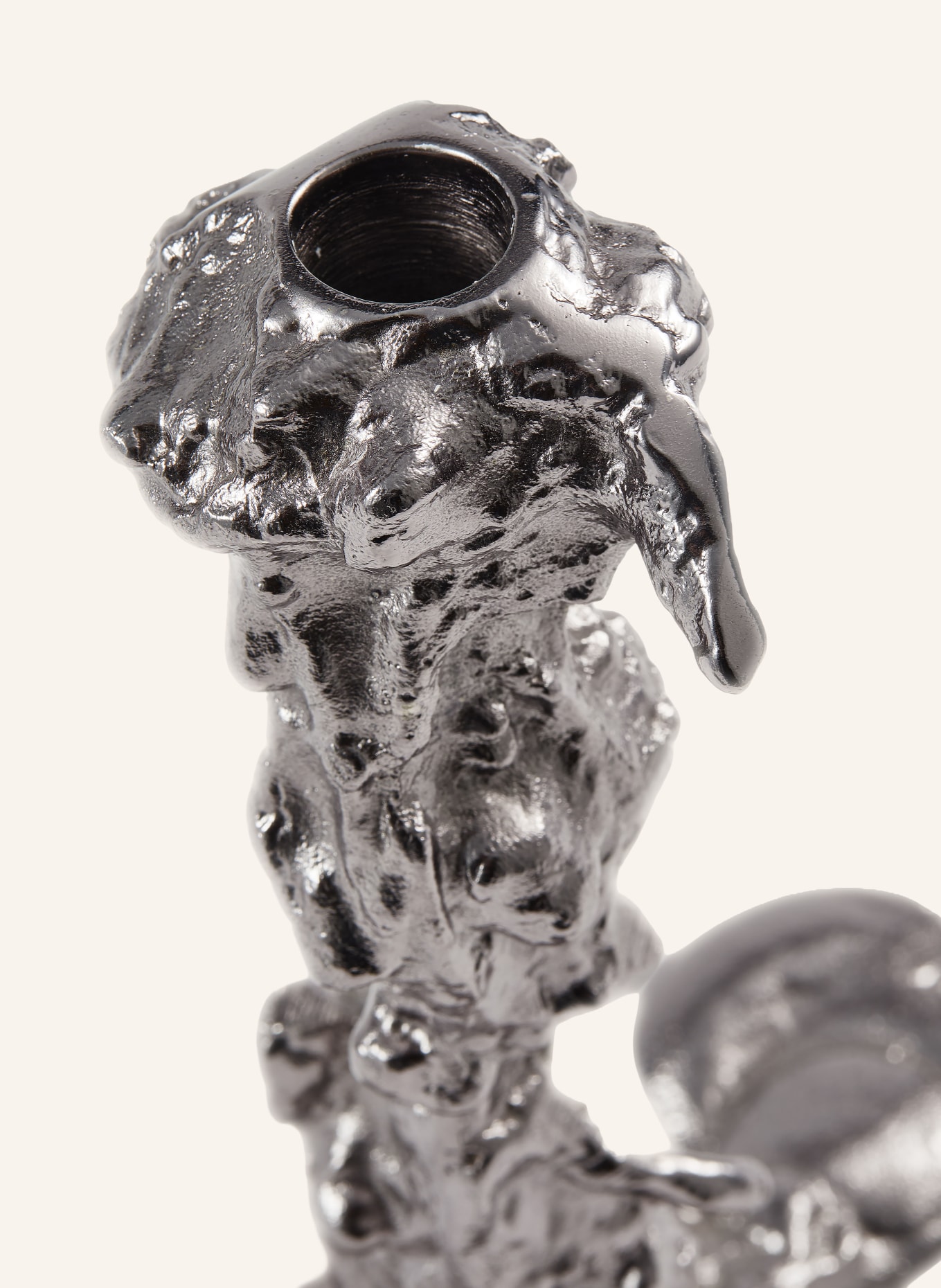 POLSPOTTEN Kandelaar DRIP L: ZILVER