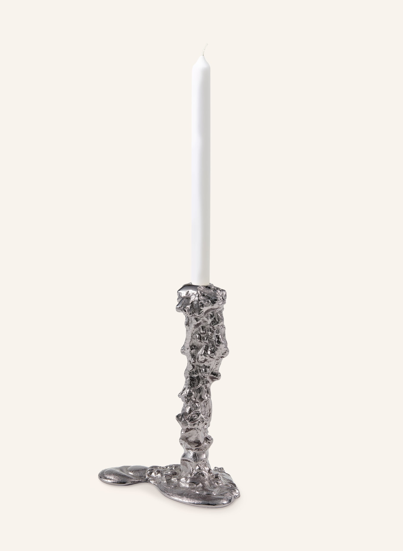 POLSPOTTEN Kandelaar DRIP L: ZILVER