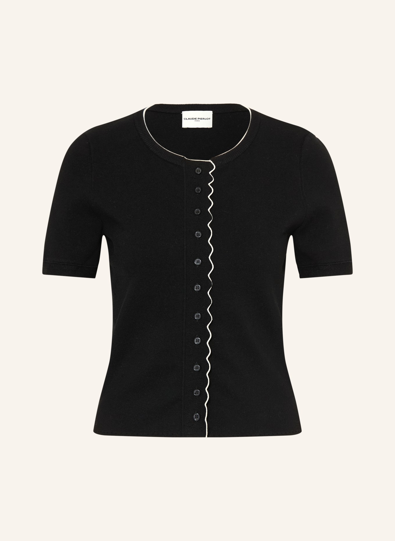 CLAUDIE PIERLOT Strickjacke: SCHWARZ / WEISS