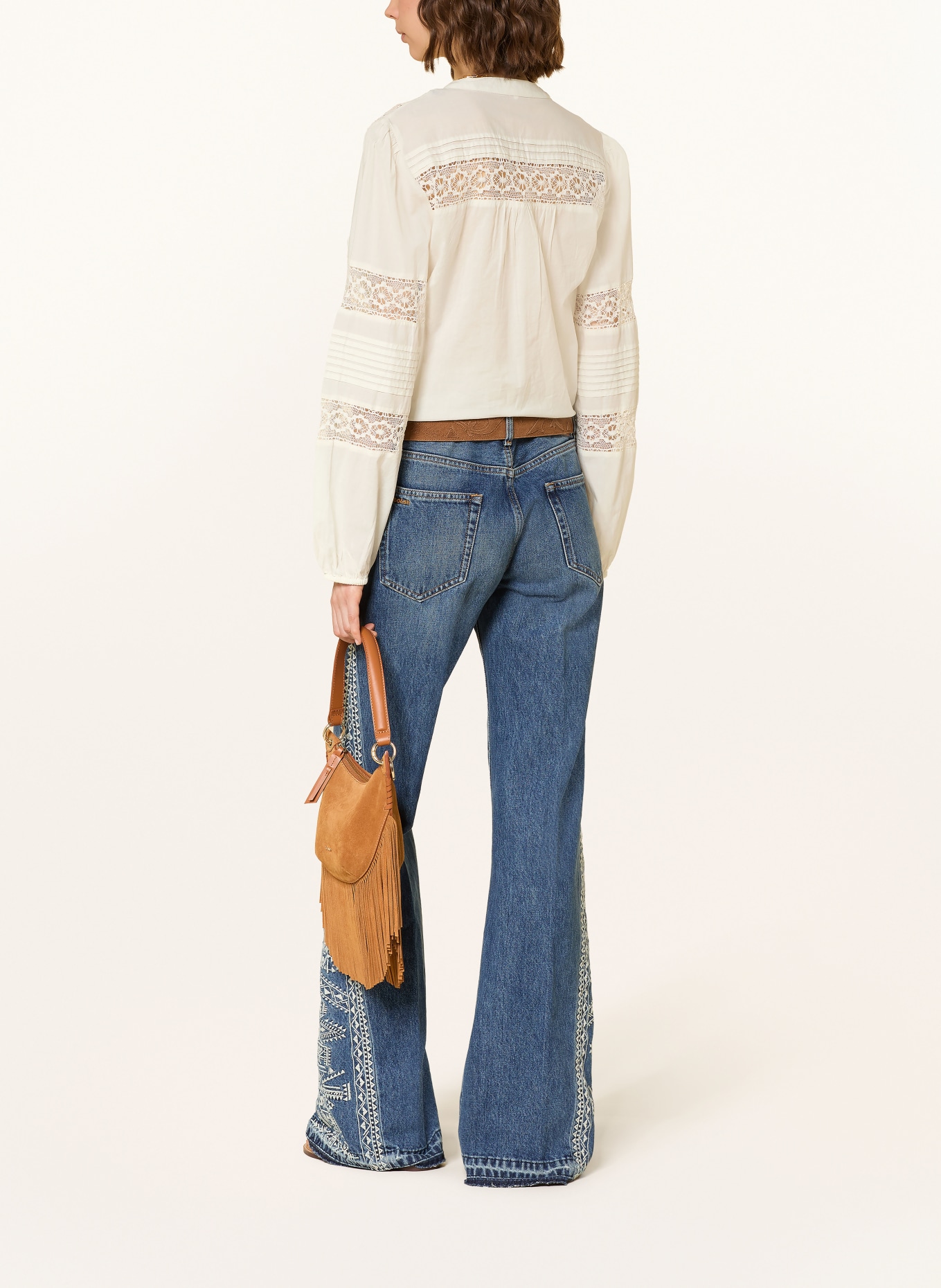 ba&sh Blusenshirt NAMI mit Spitze: CREME