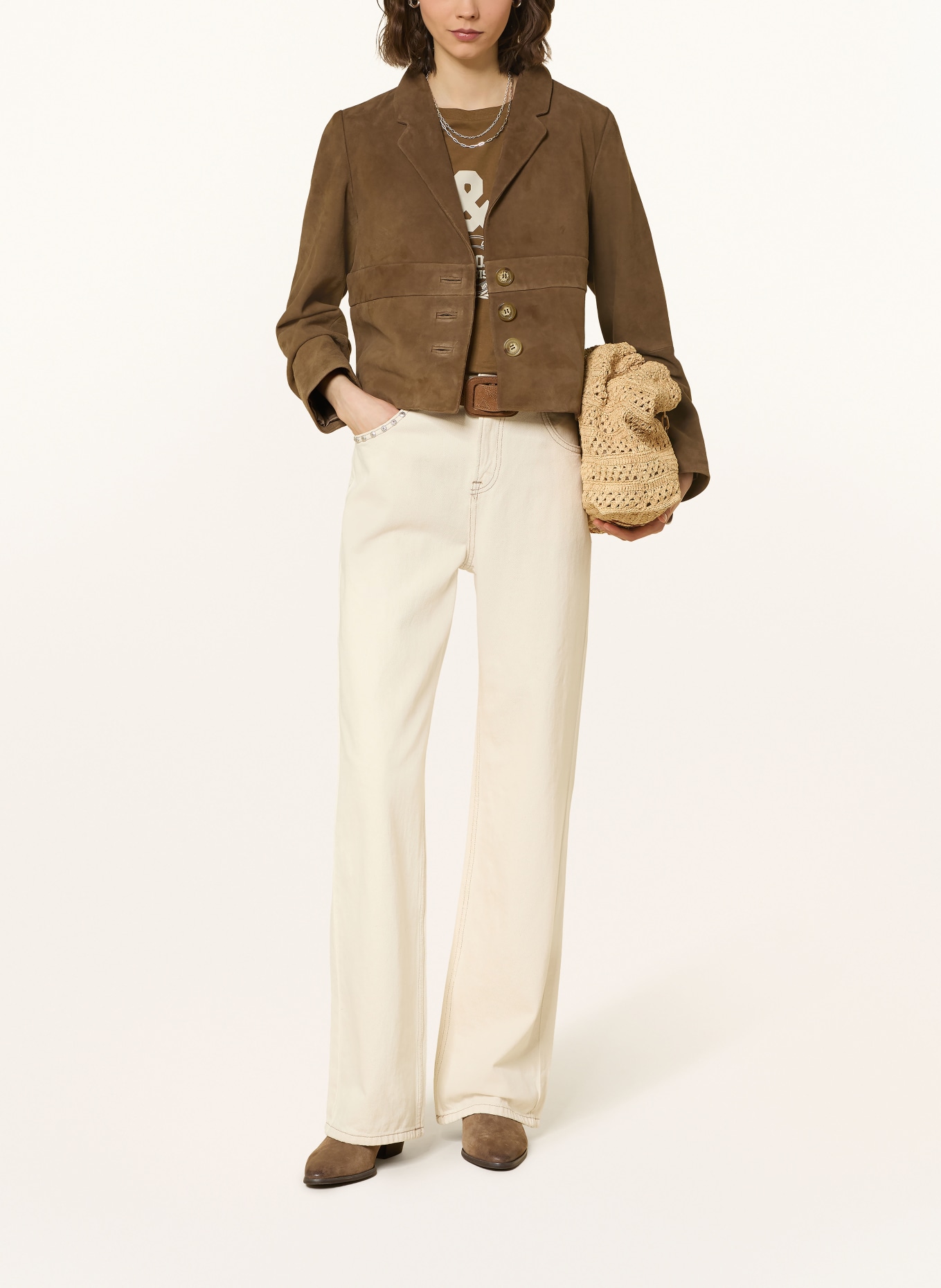 ba&sh Lederjacke MORFEO: BRAUN