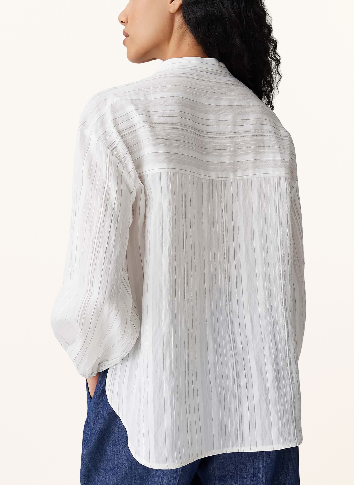 OPUS Bluse FLARIA: ECRU / SCHWARZ