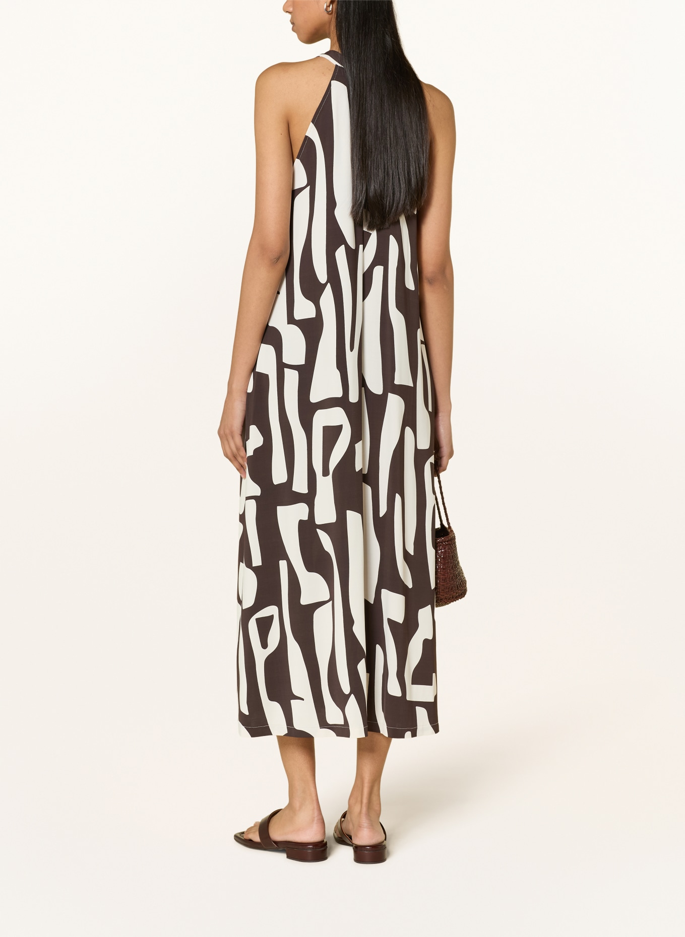 OPUS Kleid WINA DUNE: CREME / BRAUN