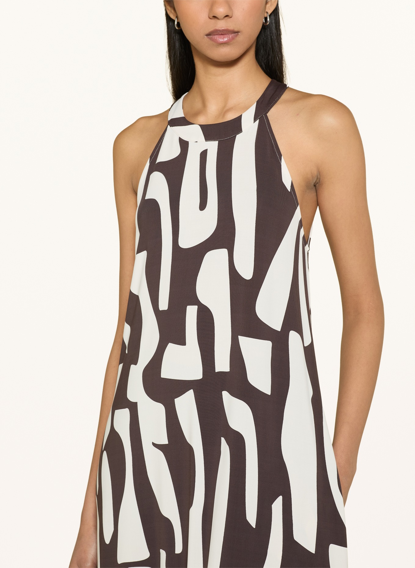 OPUS Kleid WINA DUNE: CREME / BRAUN