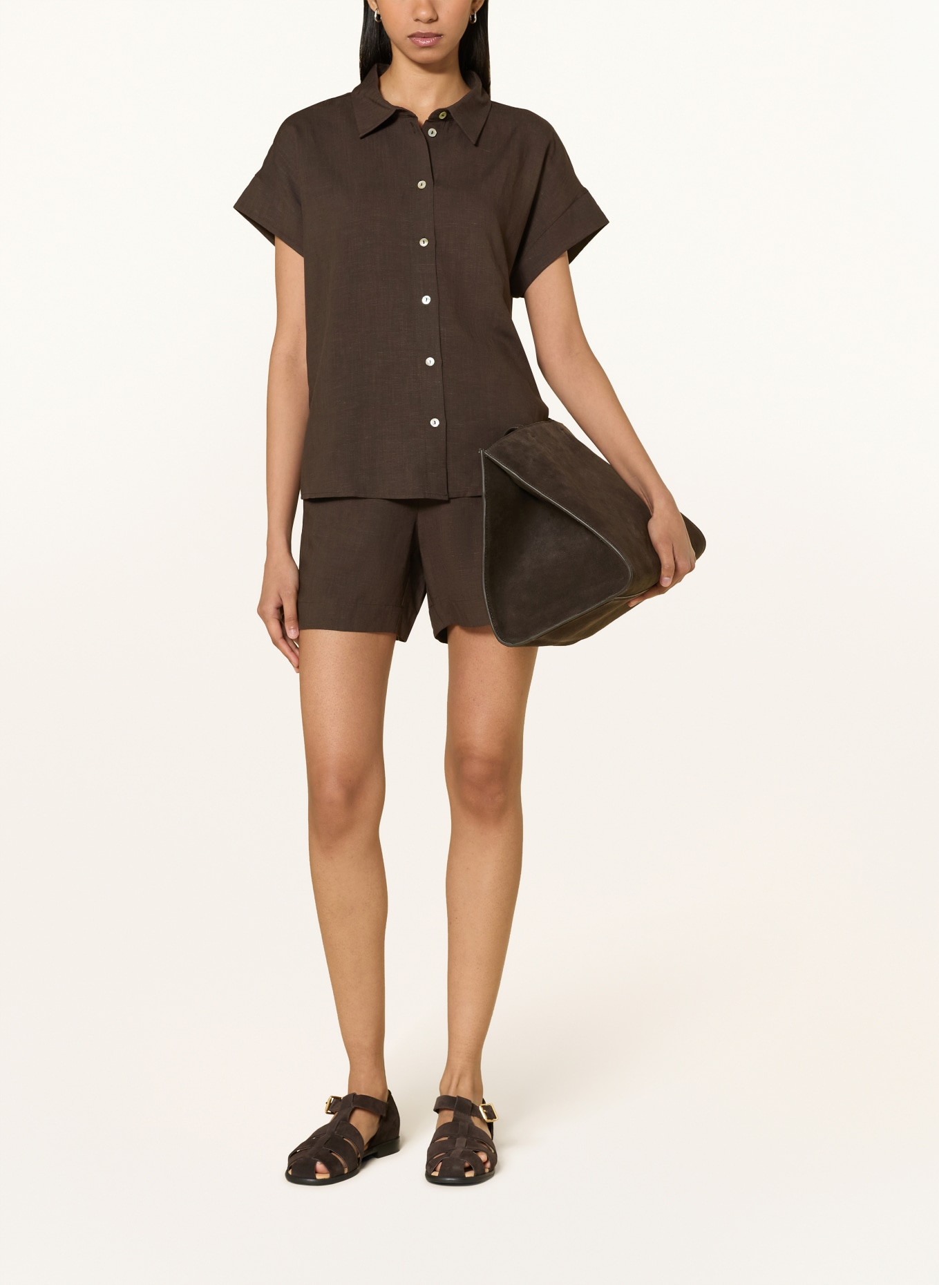 OPUS Hemdbluse FALVIA: BRAUN