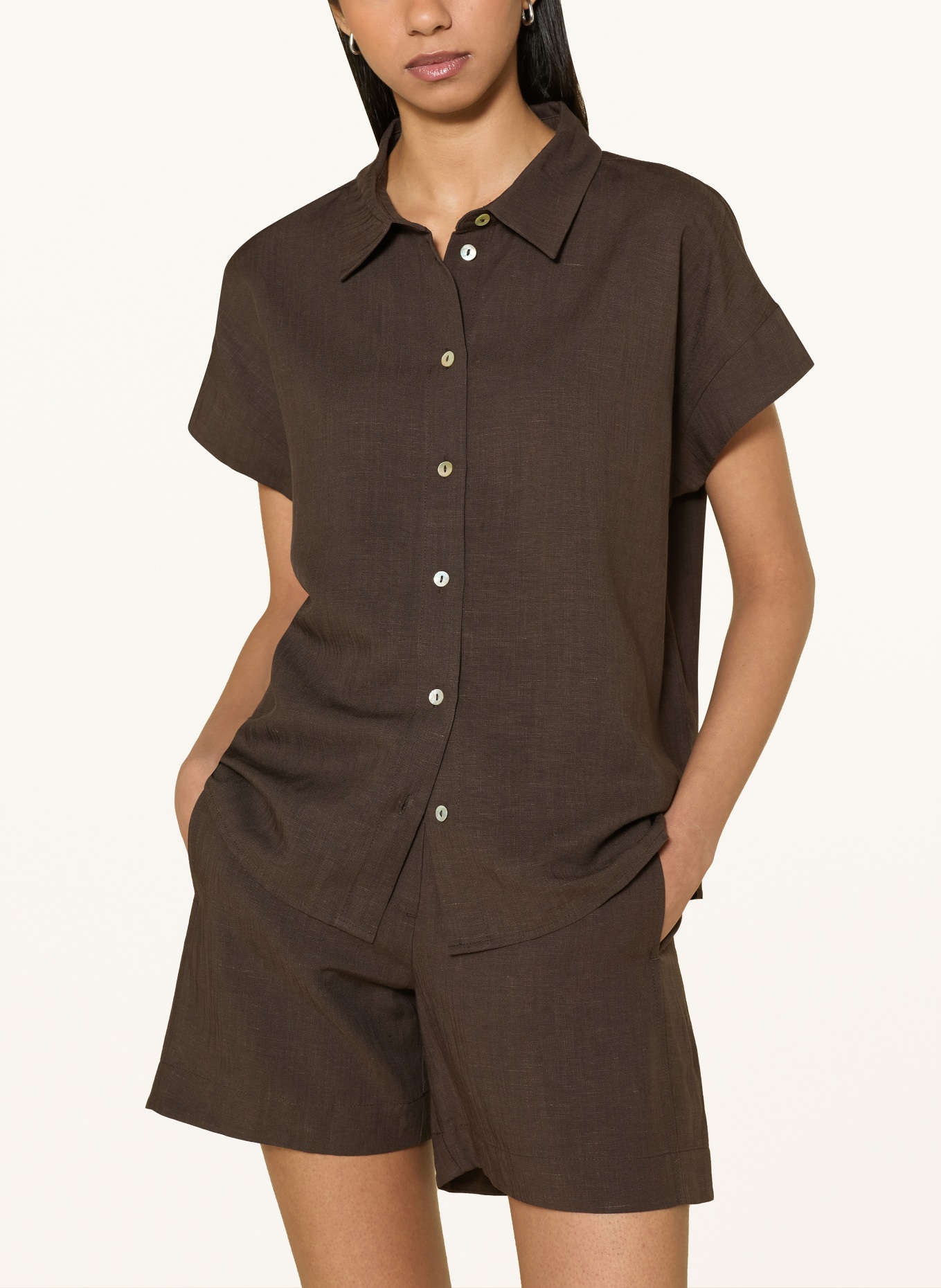 OPUS Hemdbluse FALVIA: BRAUN