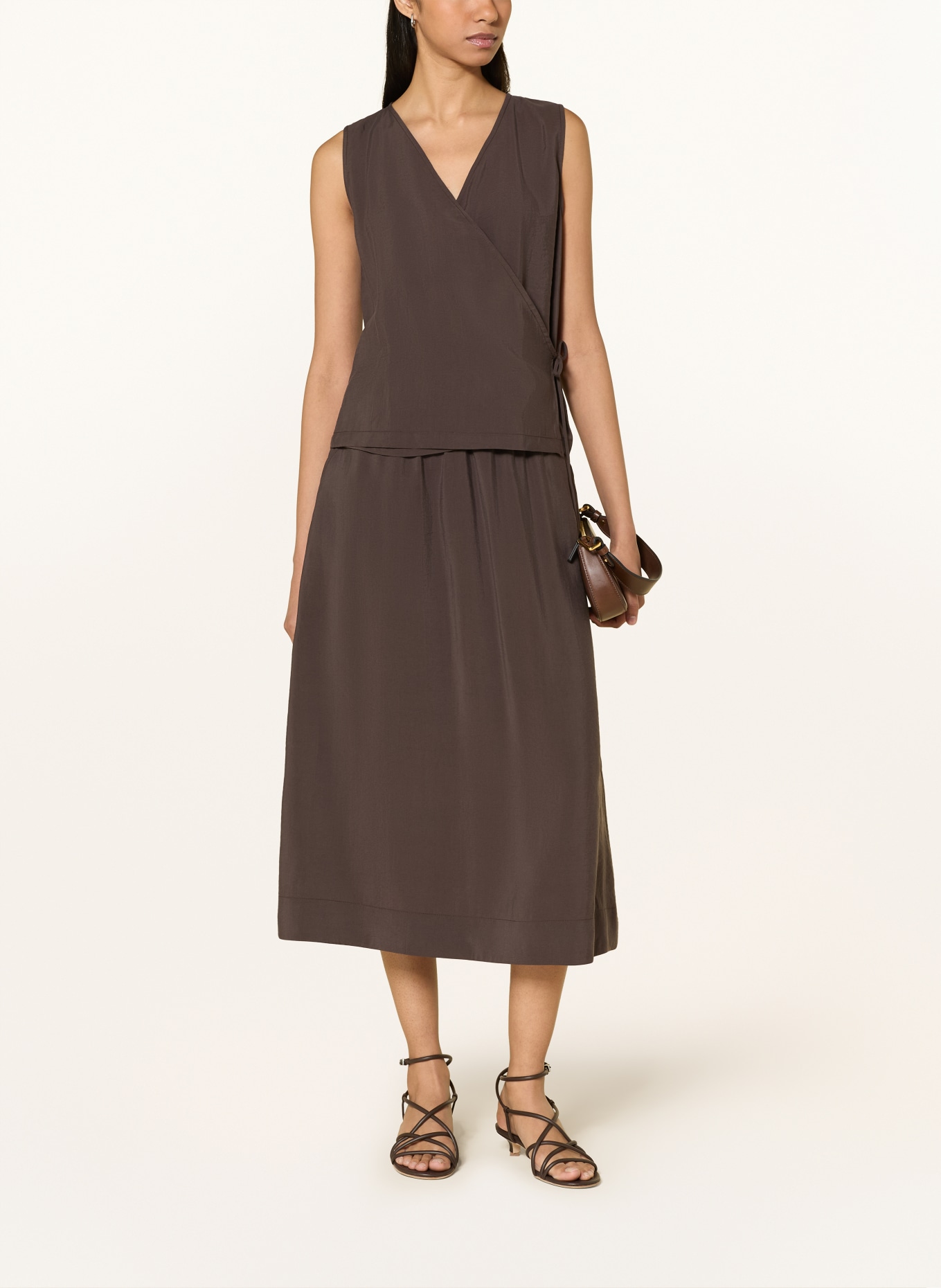 OPUS FAZU Wrap Blouse: BROWN