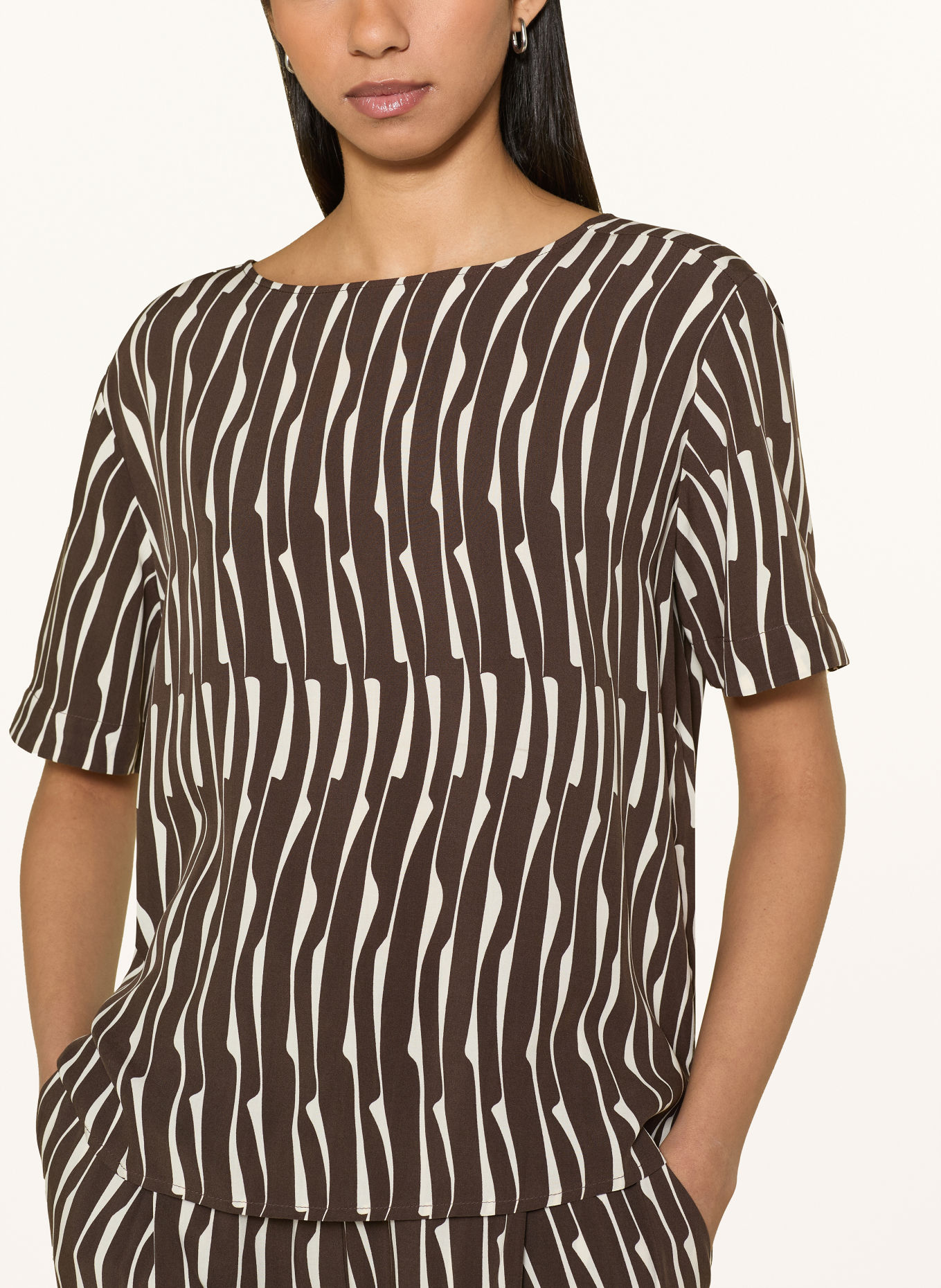 OPUS Blusenshirt FERONA BAMBOO: BRAUN / CREME