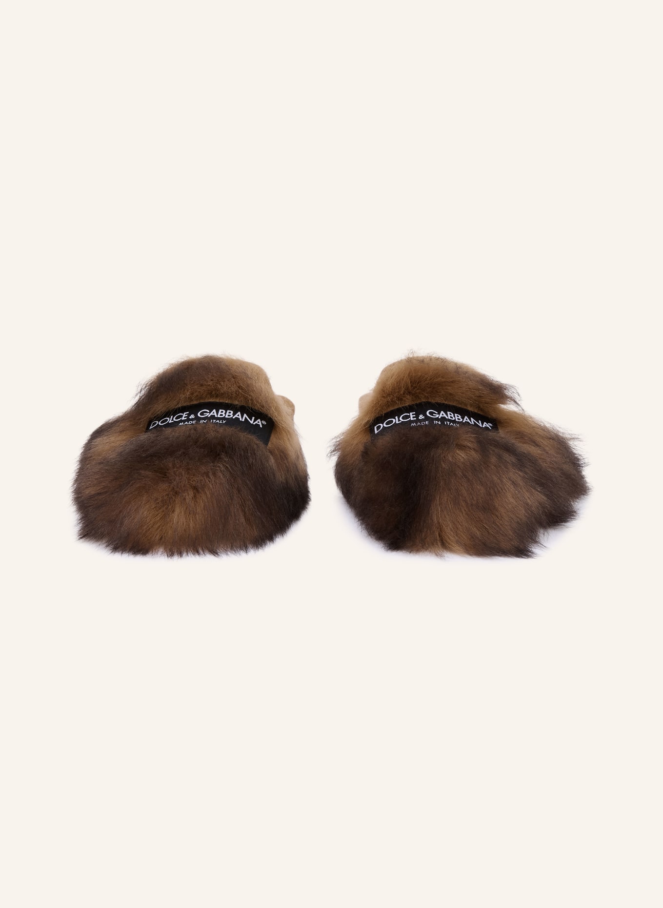 DOLCE & GABBANA Slippers: BEIGE / DARK BROWN