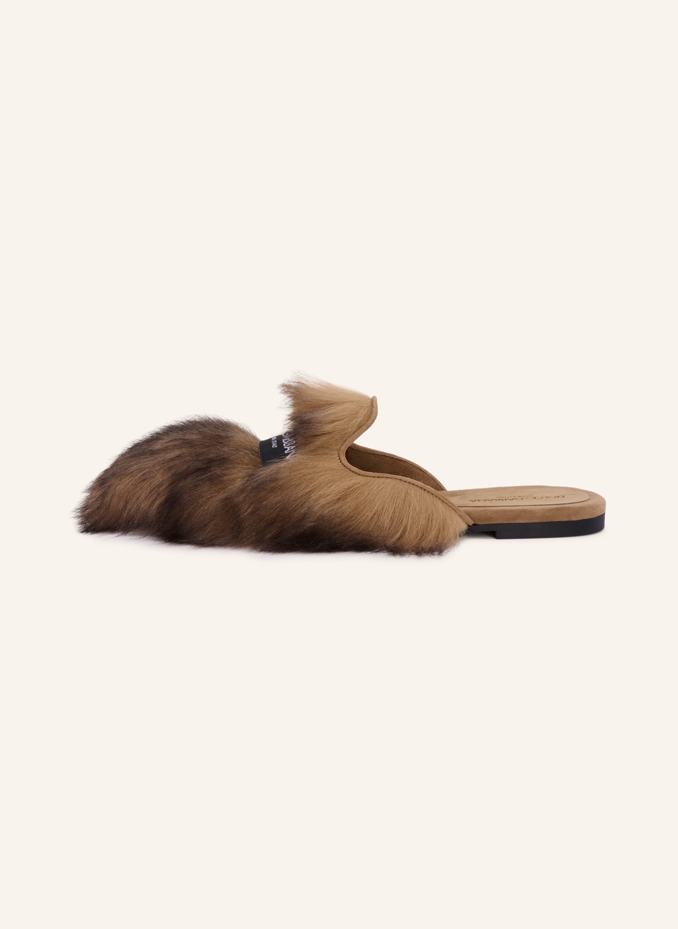 DOLCE & GABBANA Slippers: BEIGE / DARK BROWN