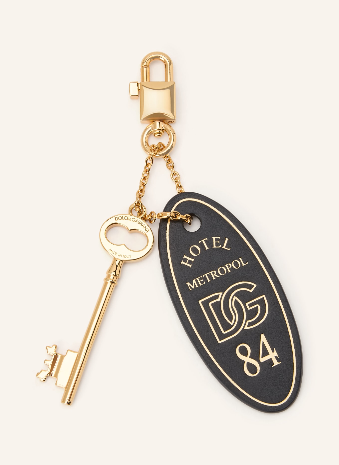 DOLCE & GABBANA sleutelhanger: ZWART / GOUD