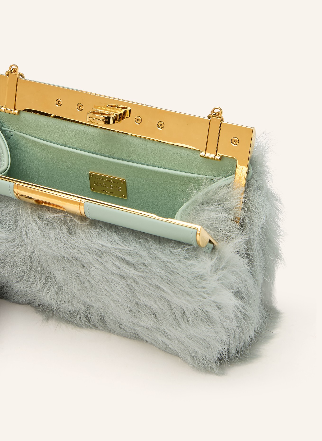 DOLCE & GABBANA Umhängetasche MARLENE: HELLGRÜN / GOLD