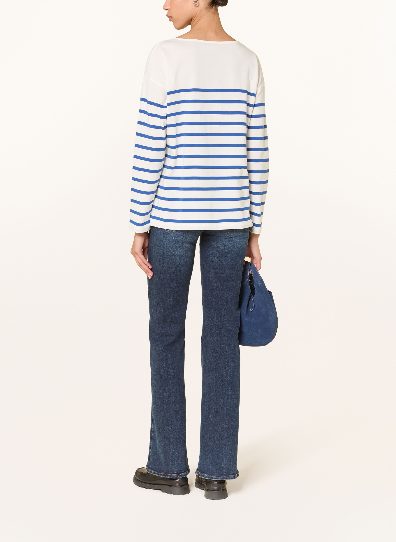 HOBBS Longsleeve SIAN: WEISS / DUNKELBLAU