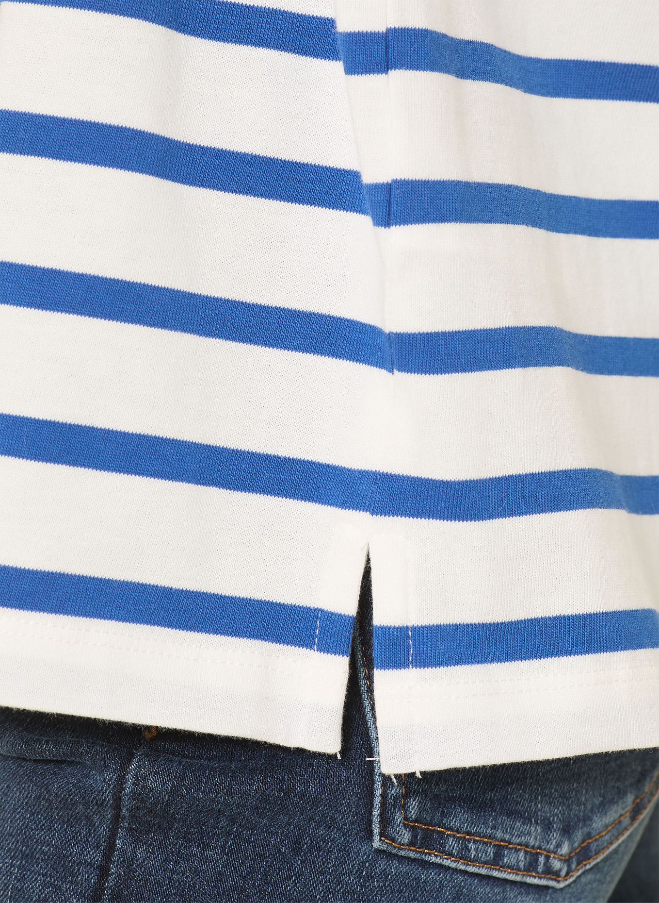 HOBBS Longsleeve SIAN: WEISS / DUNKELBLAU