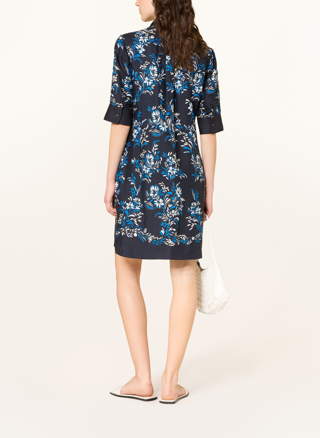 HOBBS Hemdblusenkleid MARCIELLA: DUNKELBLAU / BLAU / WEISS