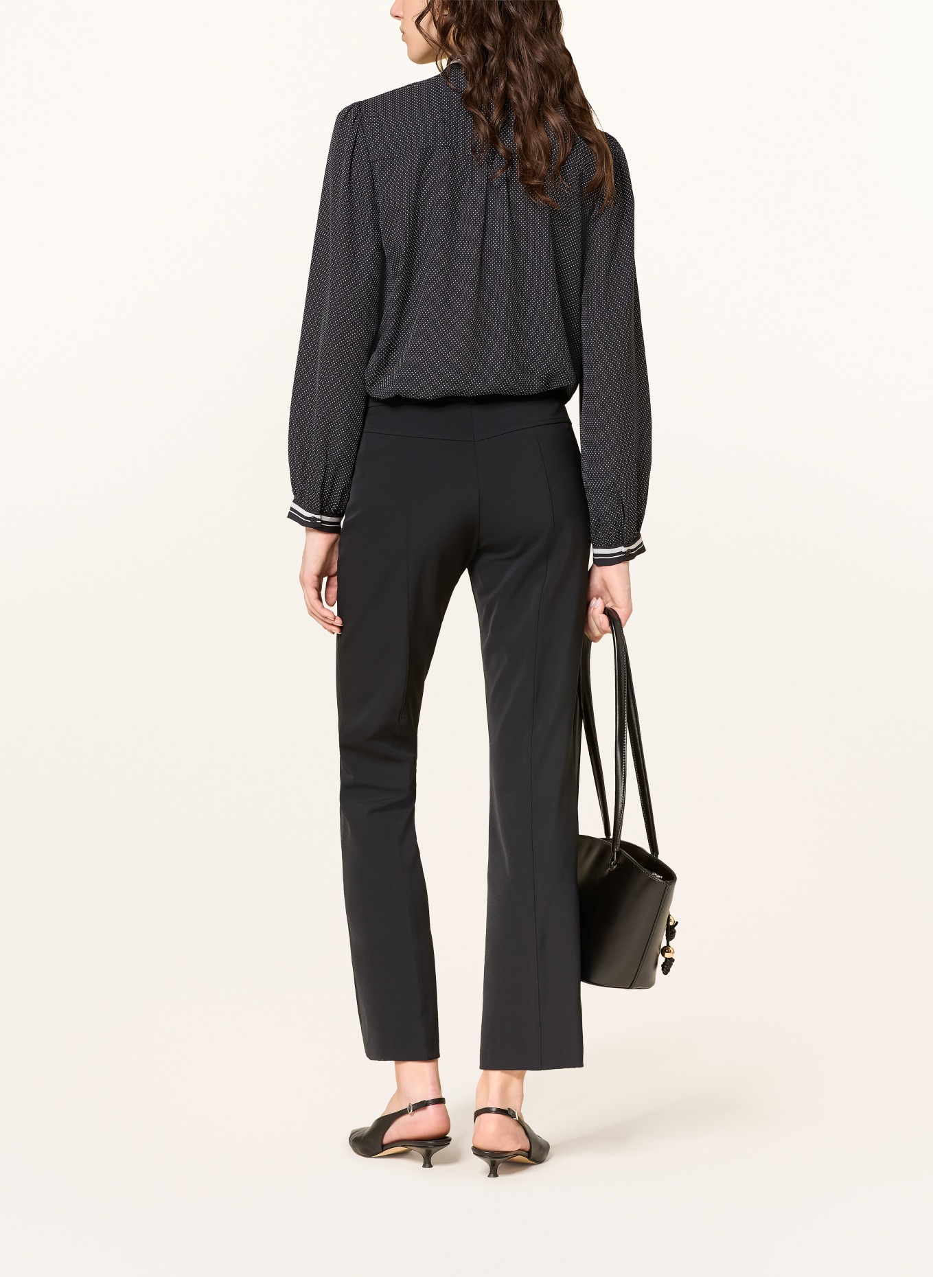 HOBBS Chemisier à col lavallière VALERIE: BLEU FONCÉ / BLANC