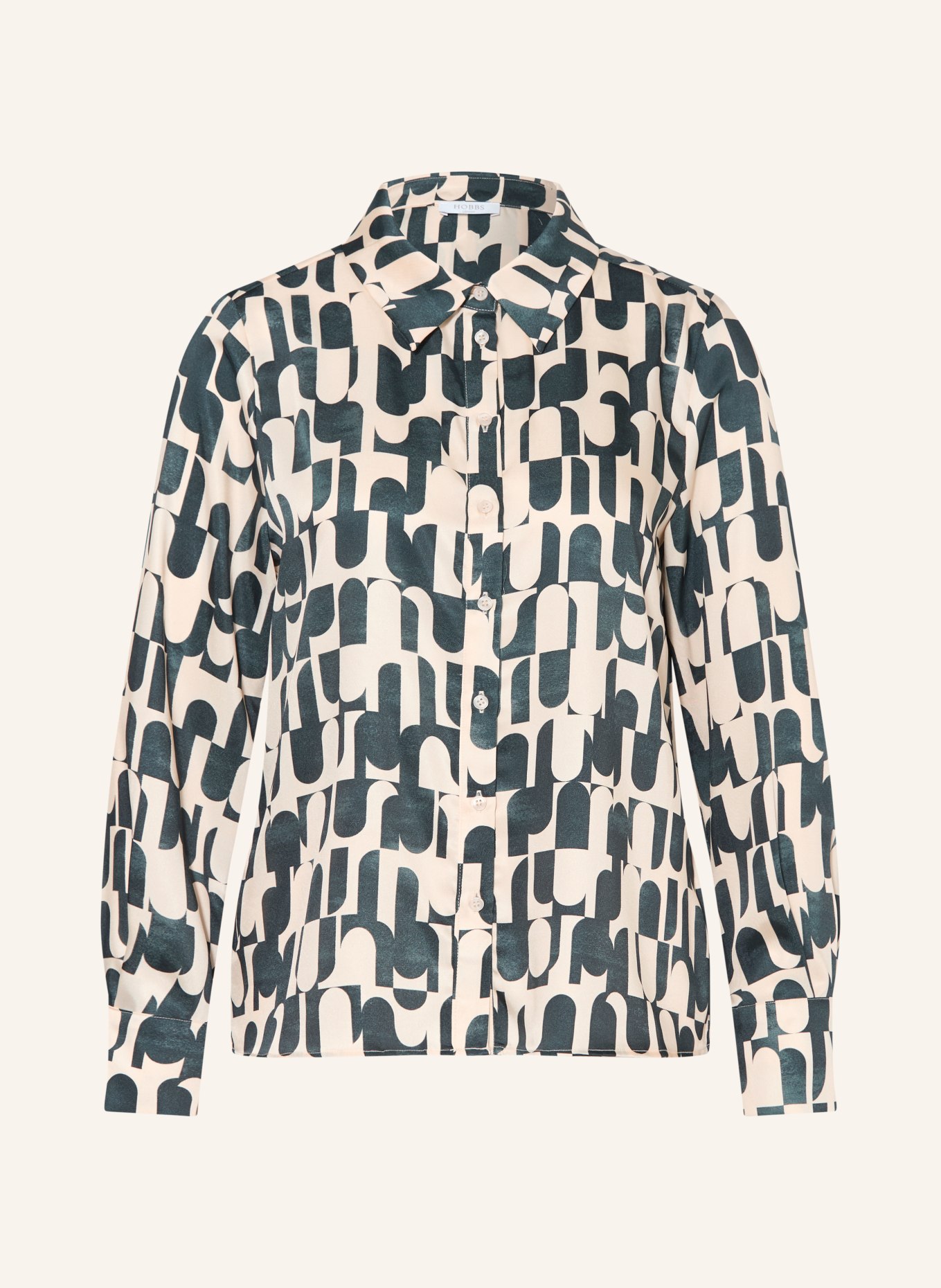 HOBBS Chemisier VELMA en satin: BLEU FONCÉ / CRÈME