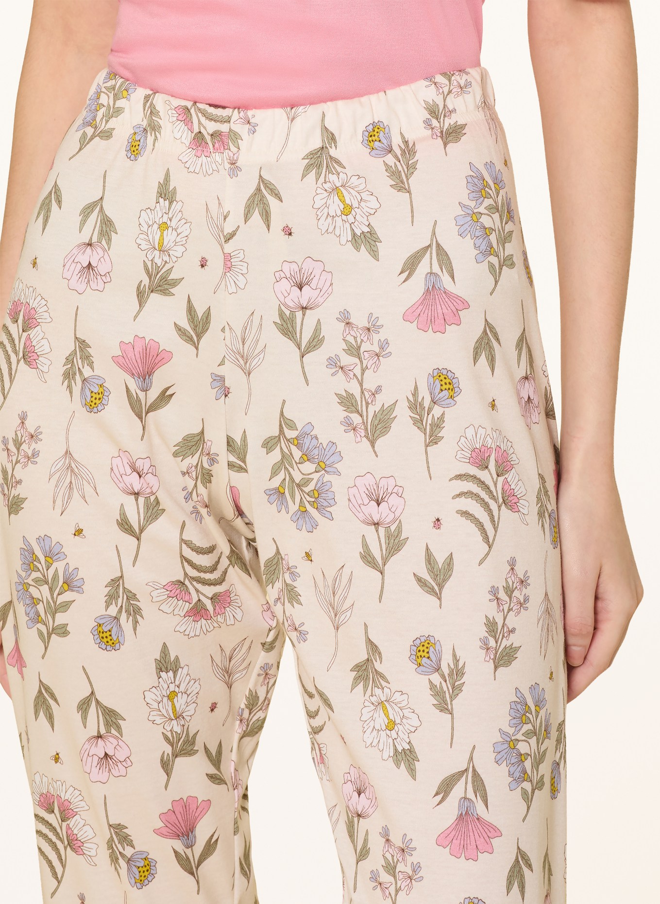 mey 3/4-Schlafanzug Serie BOTANIC GARDEN: CREME / ROSA / OLIV