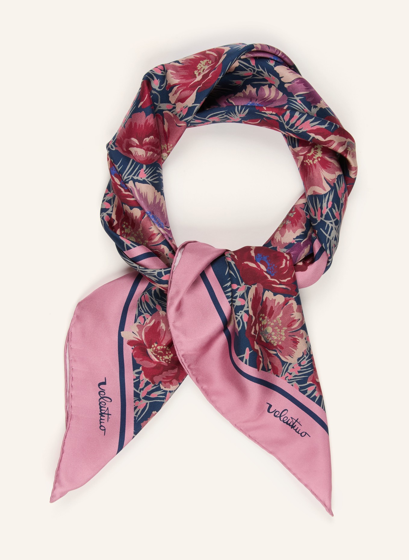 VALENTINO GARAVANI silk scarf: PINK / RED / BLUE