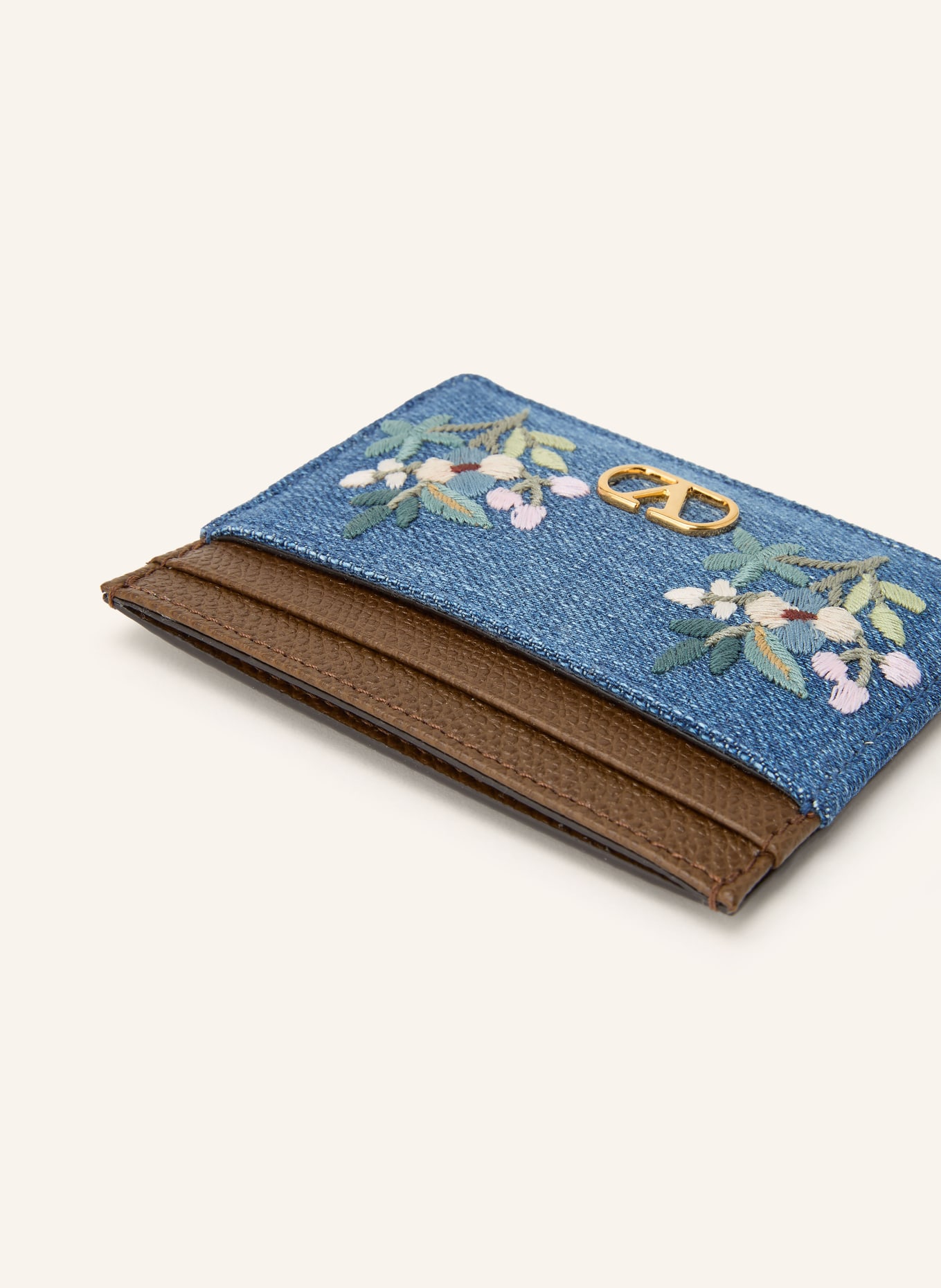 VALENTINO GARAVANI Kaartenetui VLOGO SIGNATURE: BLAUW / GOUD / BRUIN