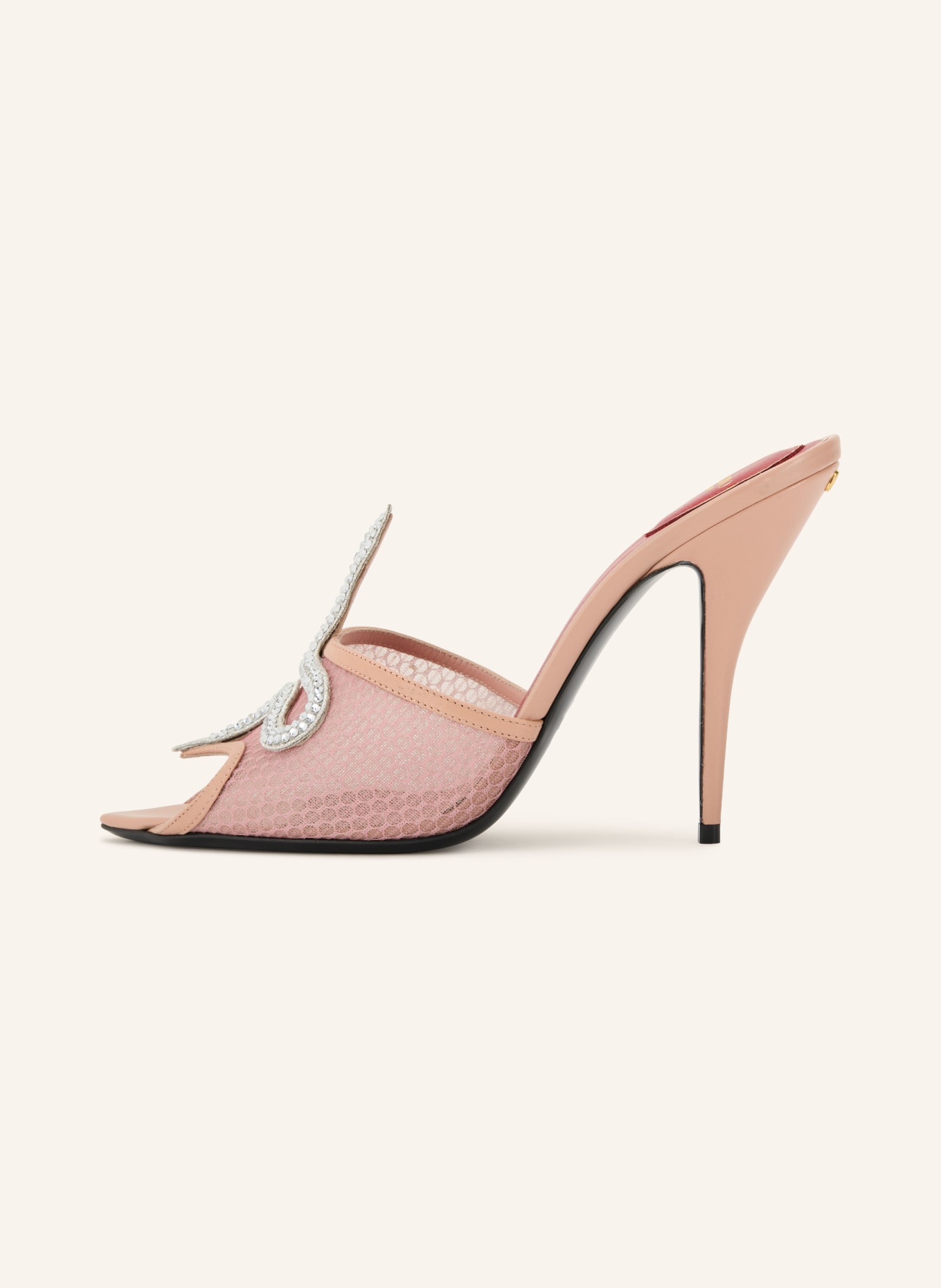 VALENTINO GARAVANI Mules mit Schmucksteinen: ROSÉ / SILBER
