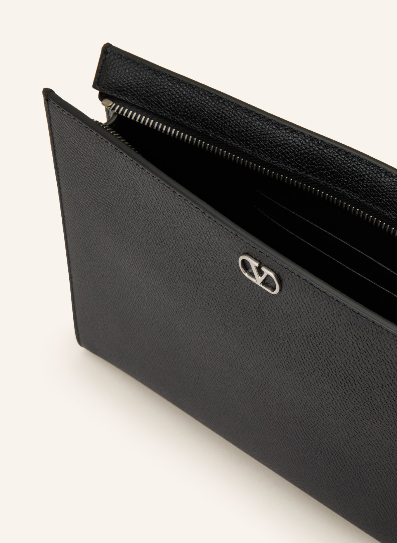 VALENTINO GARAVANI Etui VLOGO SIGNATURE: ZWART / ZILVER