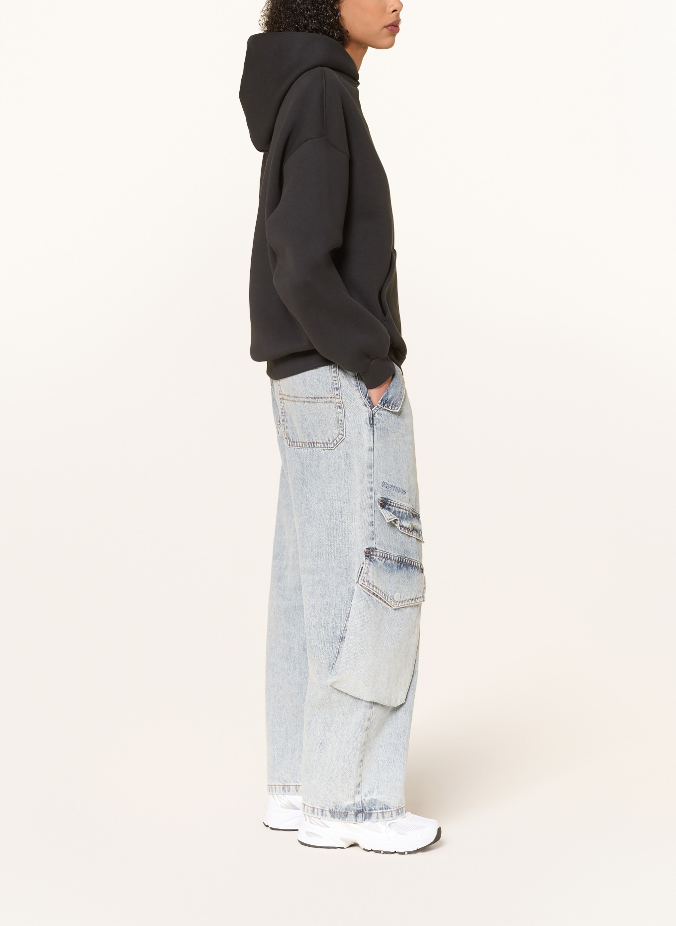 WRSTBHVR Oversized hoodie HAKO: BLACK / WHITE