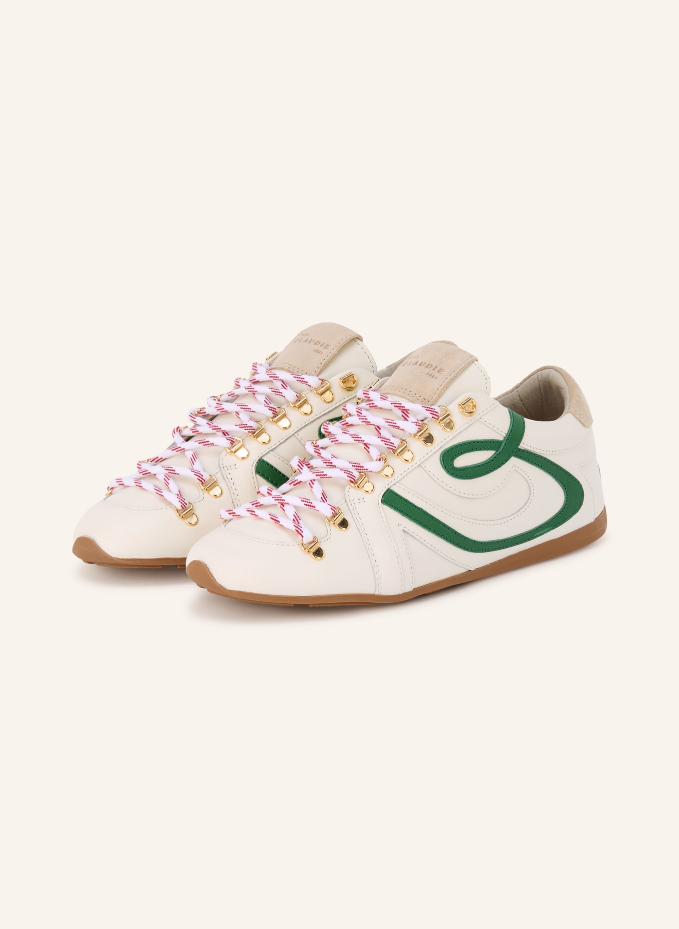 CLAUDIE PIERLOT Sneaker: CREME / BEIGE / GRÜN
