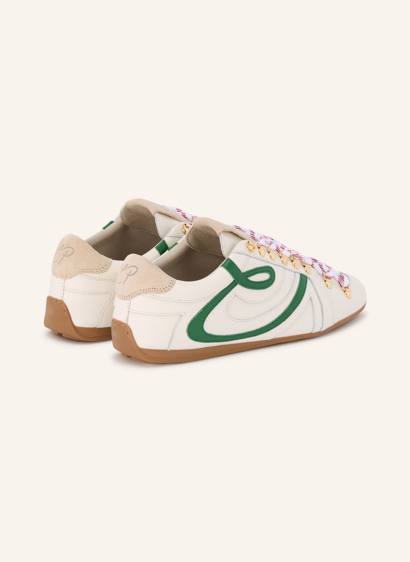 CLAUDIE PIERLOT Sneaker: CREME / BEIGE / GRÜN