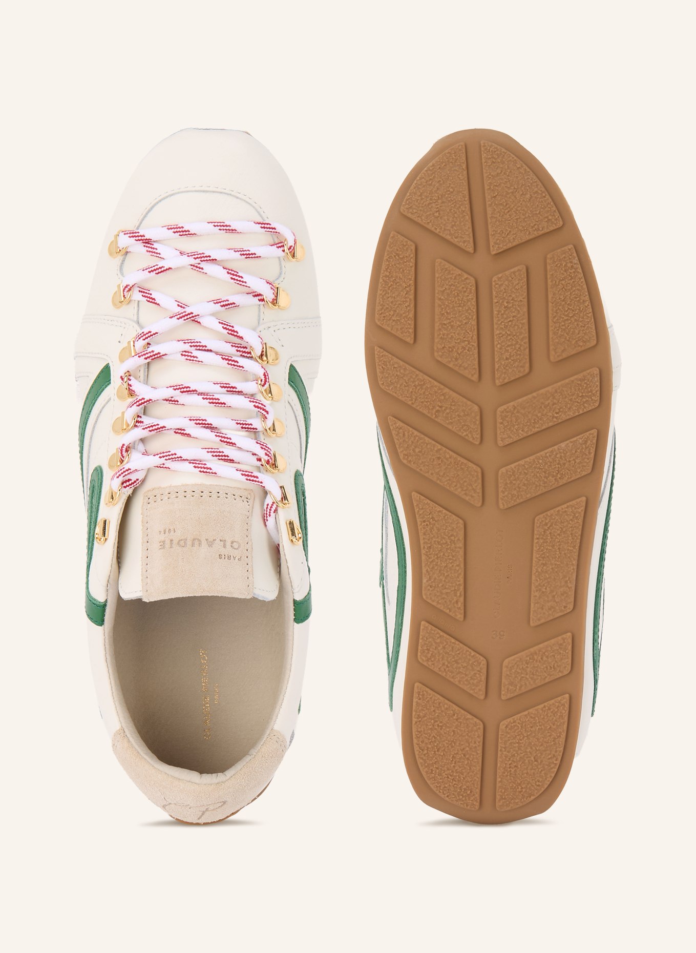 CLAUDIE PIERLOT Sneaker: CREME / BEIGE / GRÜN