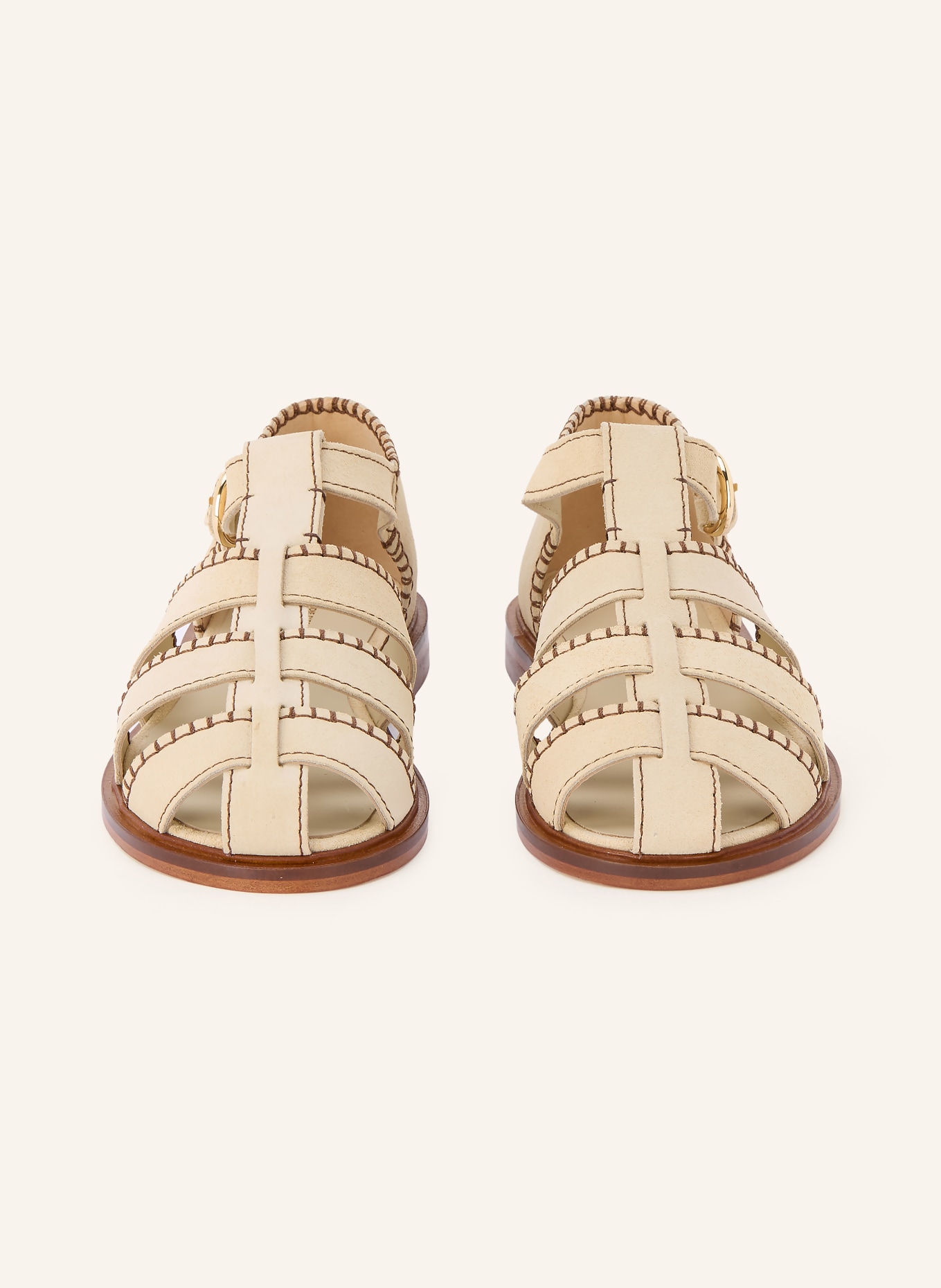 CLAUDIE PIERLOT Sandalen: ECRU / BRAUN
