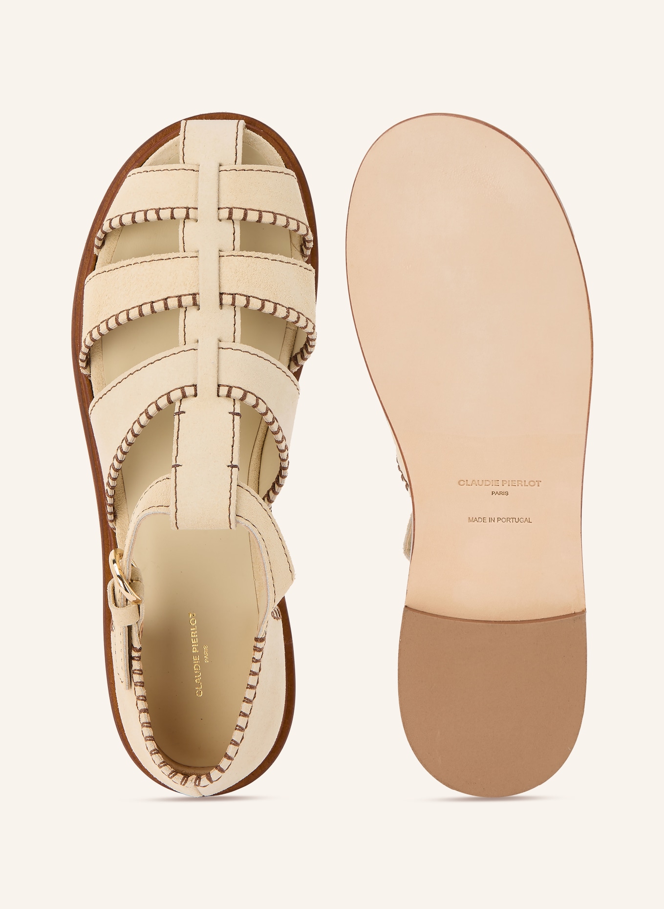 CLAUDIE PIERLOT Sandalen: ECRU / BRAUN