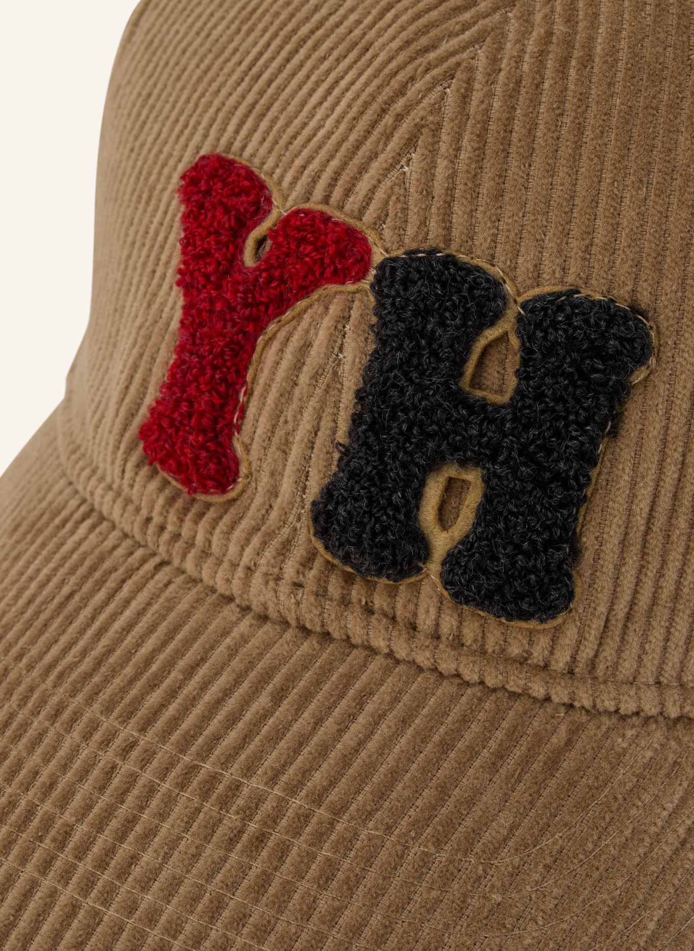 yippie hippie Cord-Cap: CAMEL / DONKERGRIJS / NEONROOD