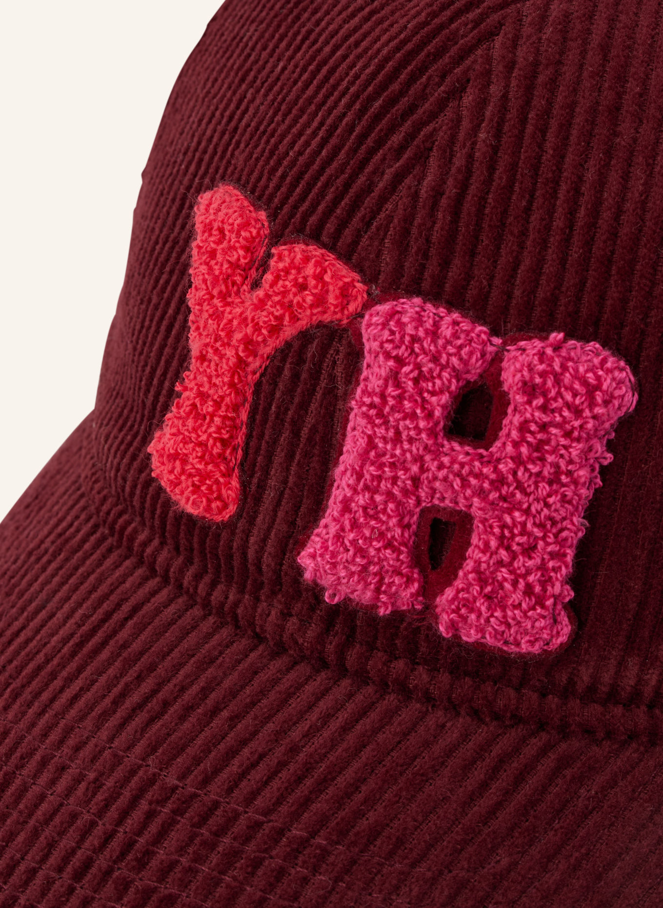 yippie hippie Cord-Cap: DUNKELROT / PINK
