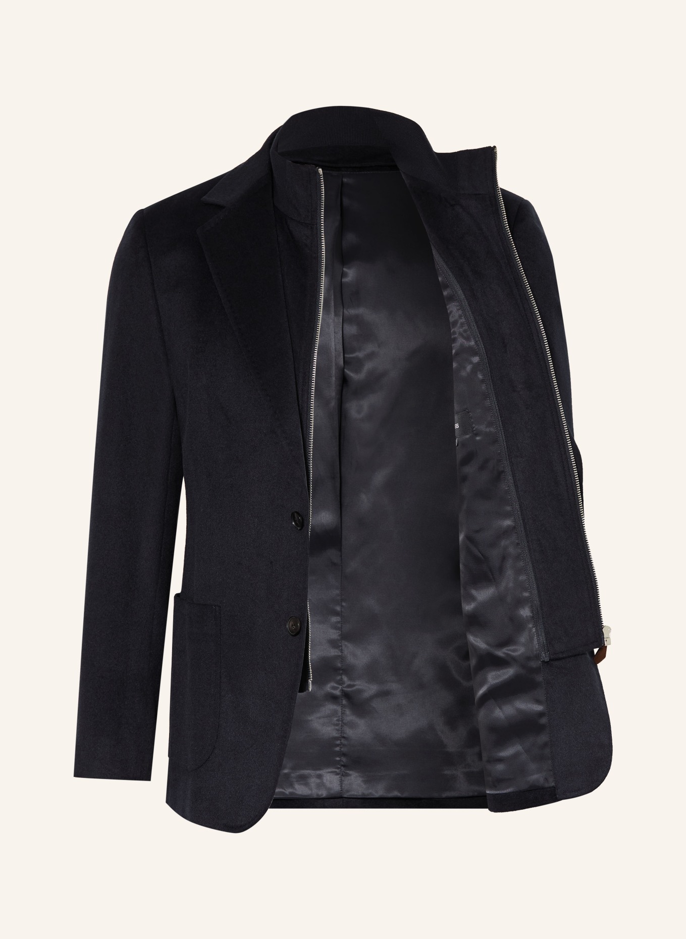 REISS Sakko PATCH Tailored Fit mit herausnehmbarer Blende: DUNKELBLAU