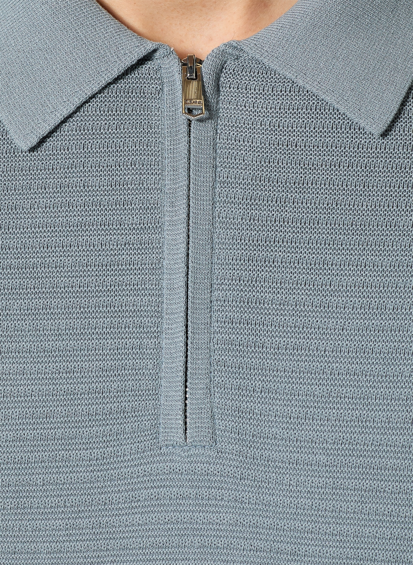 REISS Strick-Poloshirt ESTATE: BLAUGRAU