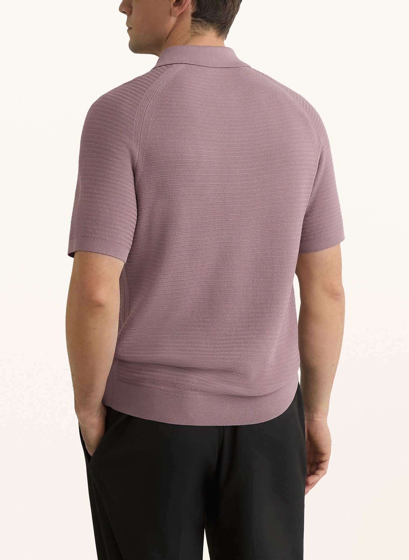 REISS Dzianinowa koszulka polo ESTATE: BRUDNY RÓŻ