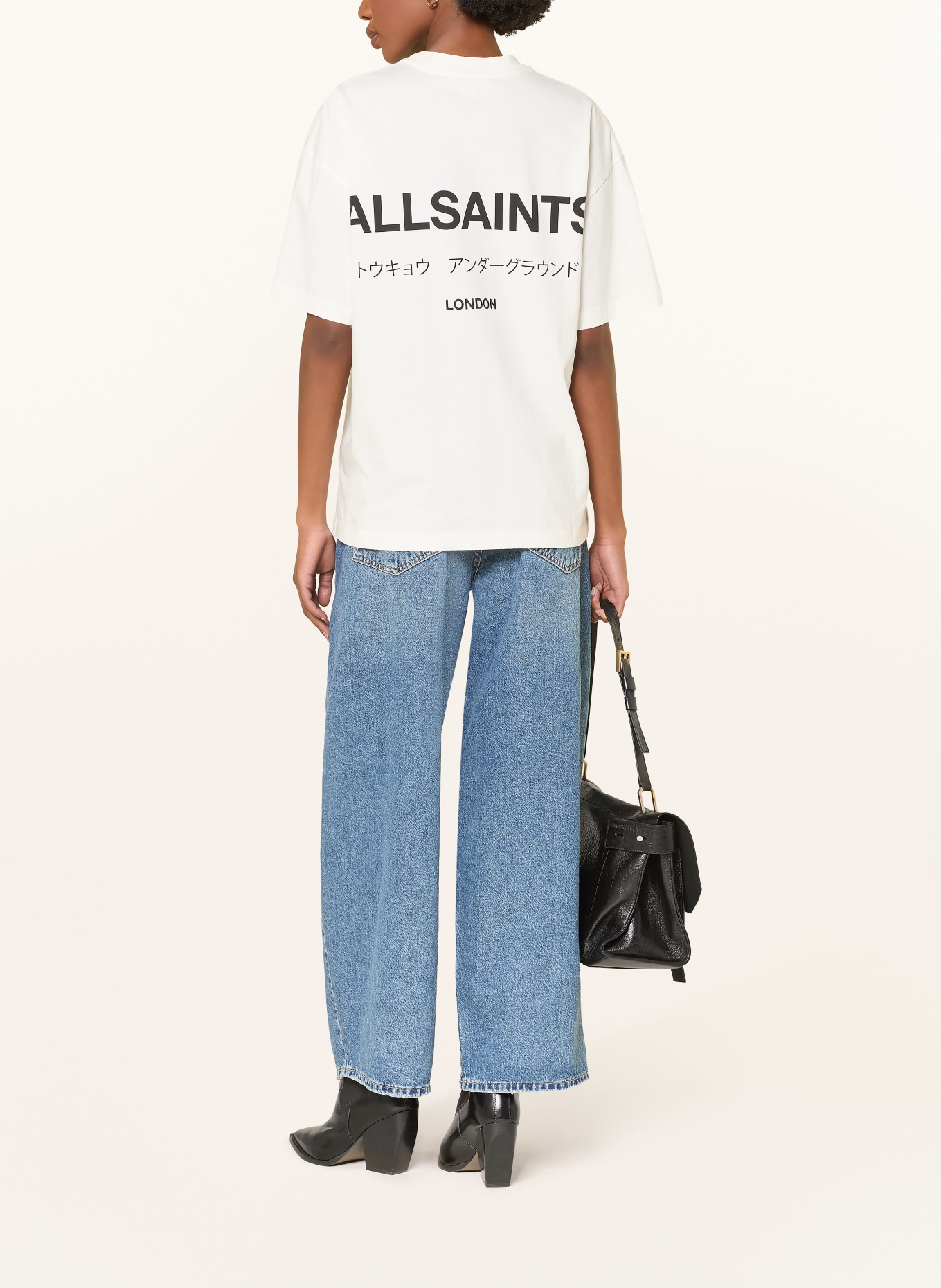 ALLSAINTS T-Shirt UNDERGROUND ETTA: CREME / SCHWARZ