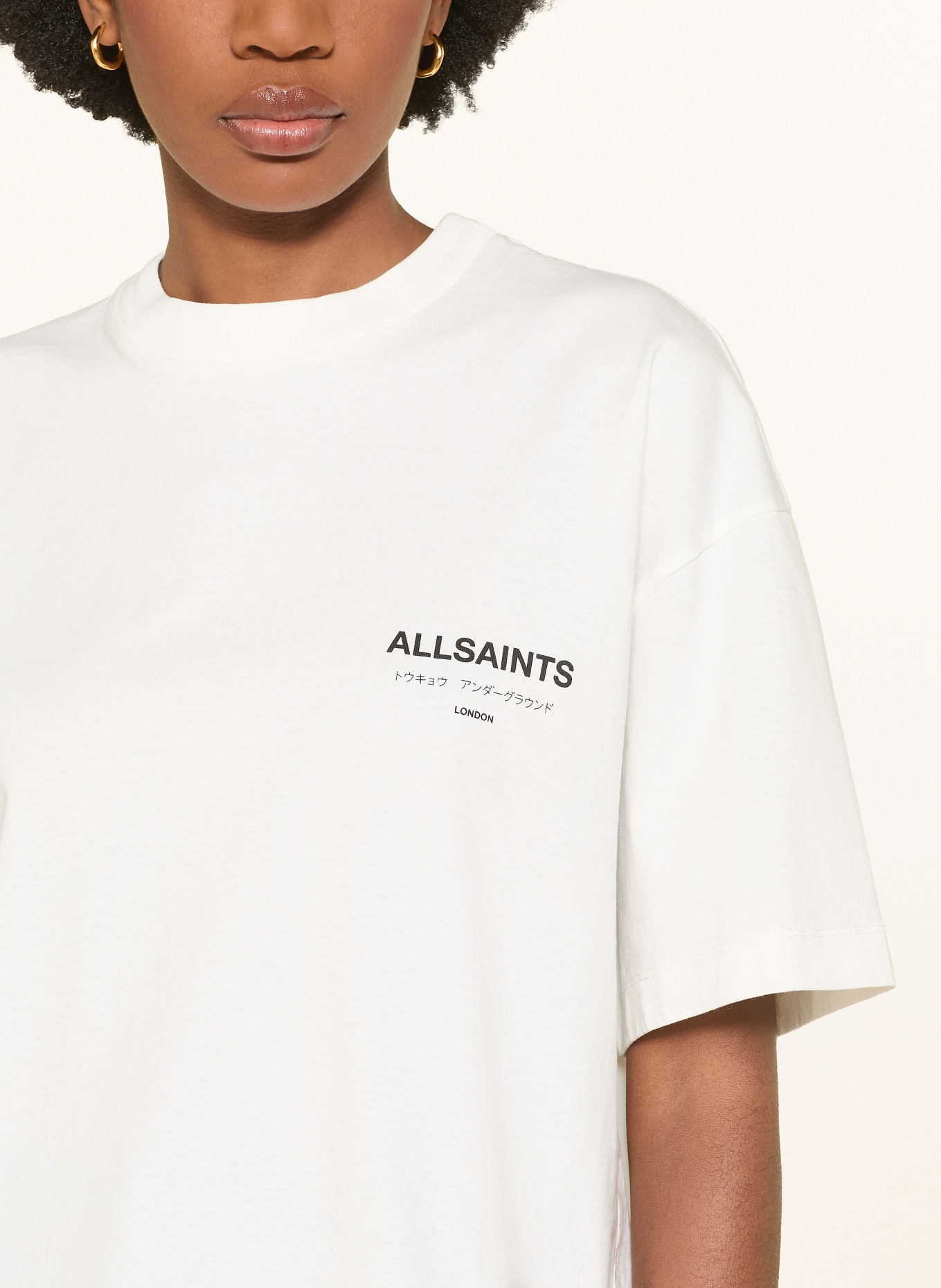 ALLSAINTS T-Shirt UNDERGROUND ETTA: CREME / SCHWARZ