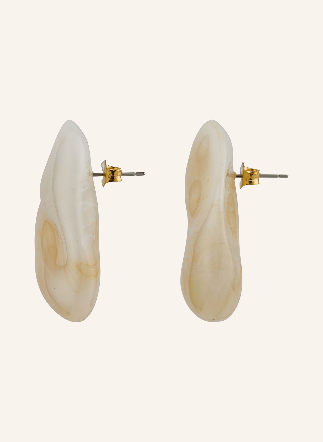 VANESSA BARONI ear studs: CREAM / GOLD