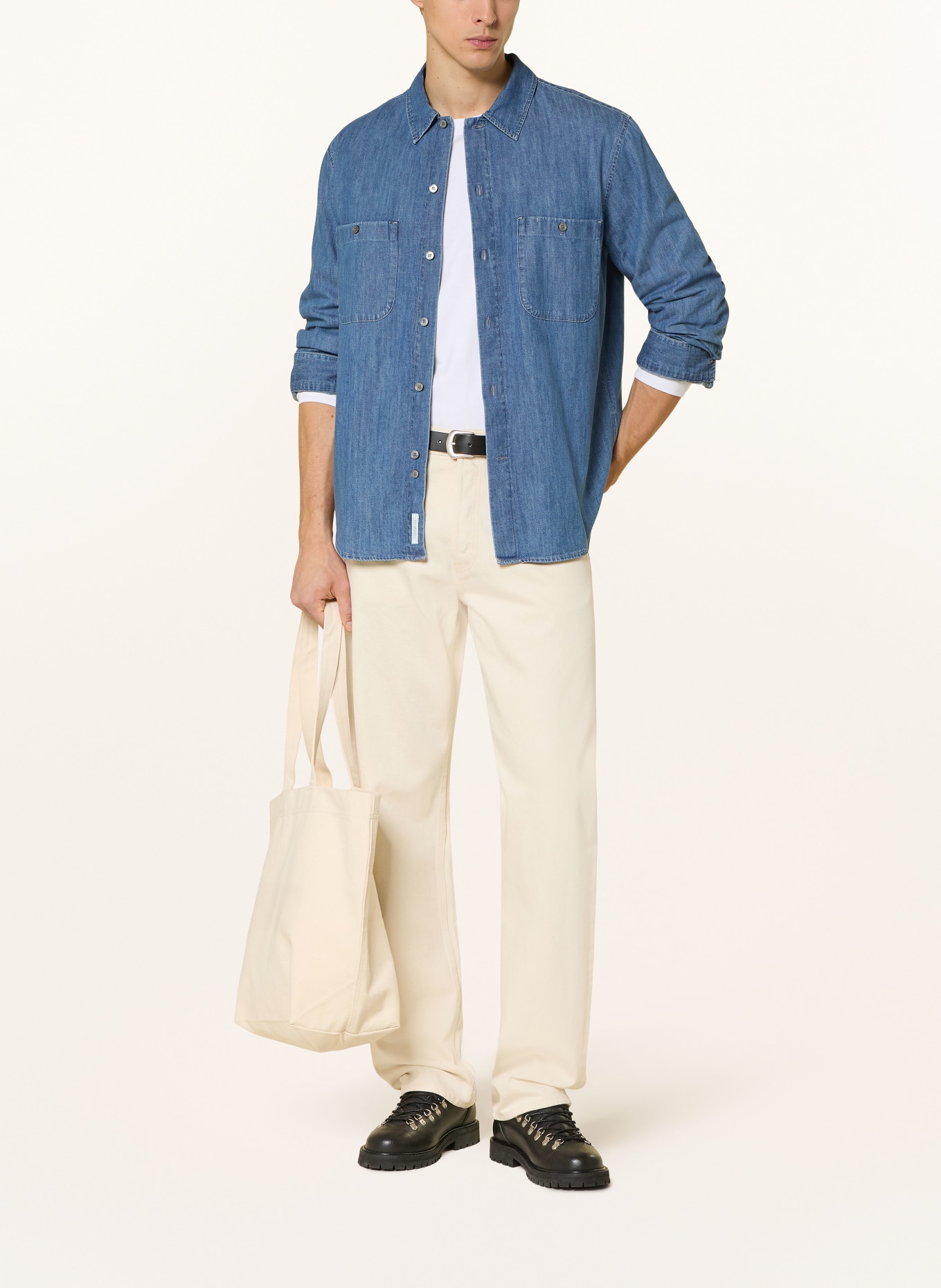 ARKET Chemise en jean coupe décontractée: BLEU