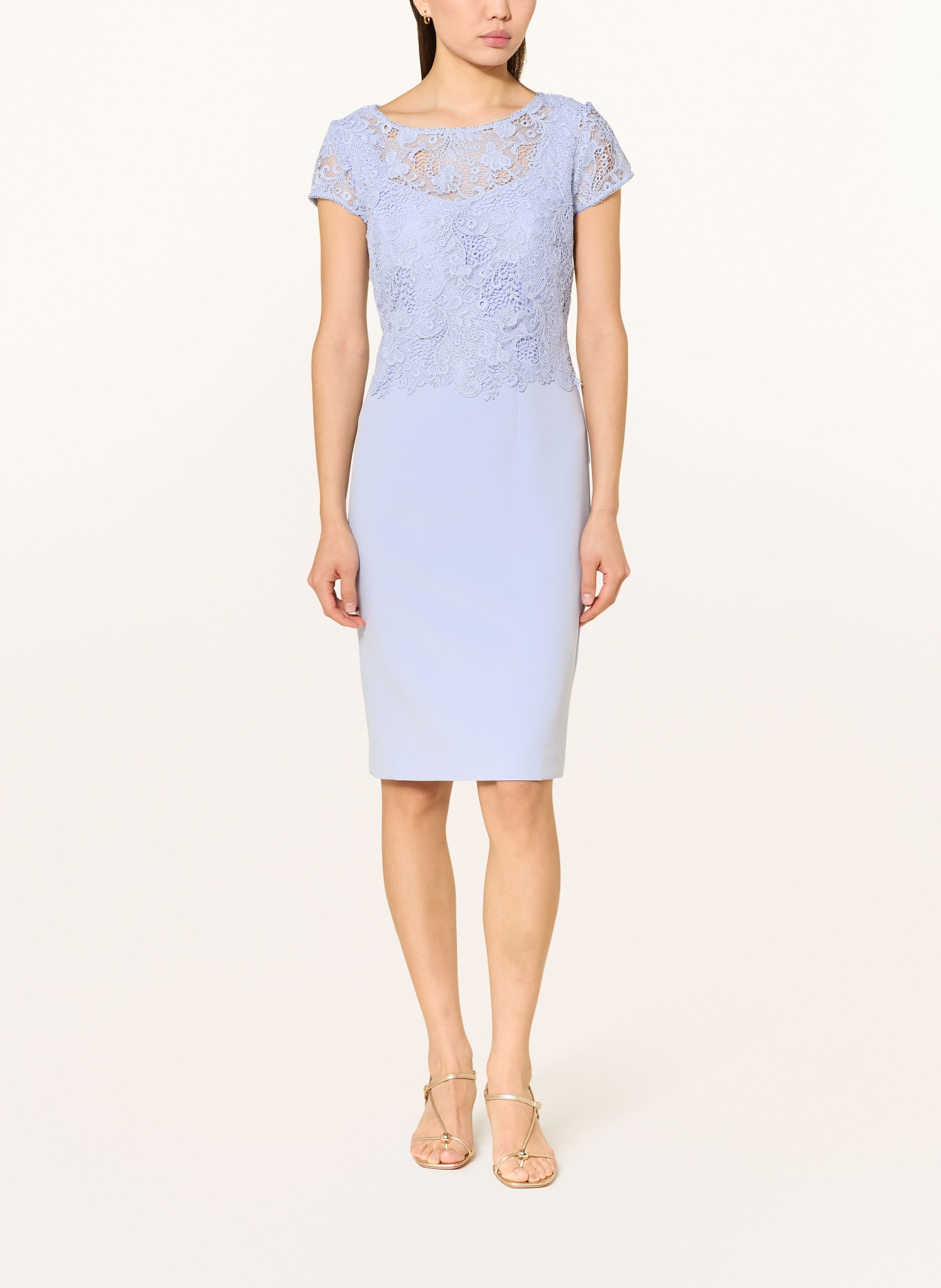 Phase Eight Etuikleid DAISY im Materialmix: HELLBLAU