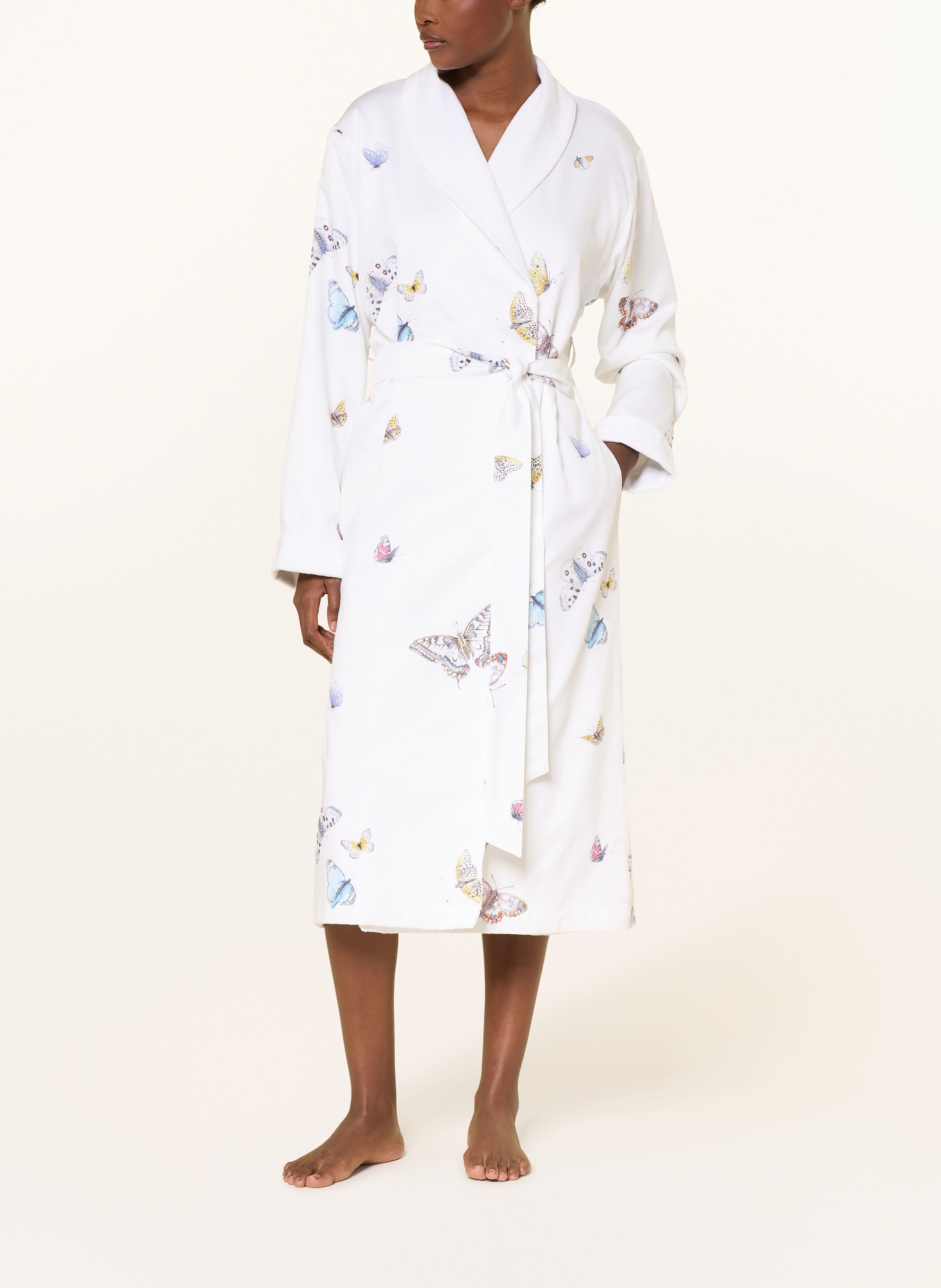 Christian Fischbacher Unisex-Bademantel VANESSA: WEISS / GELB / BLAU