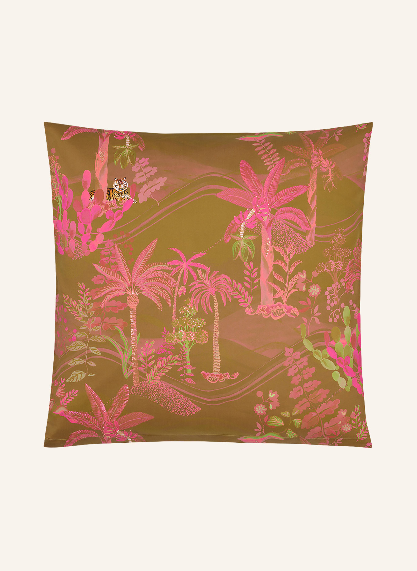 Christian Fischbacher Bettwäsche OASIS: COGNAC / PINK / GRÜN