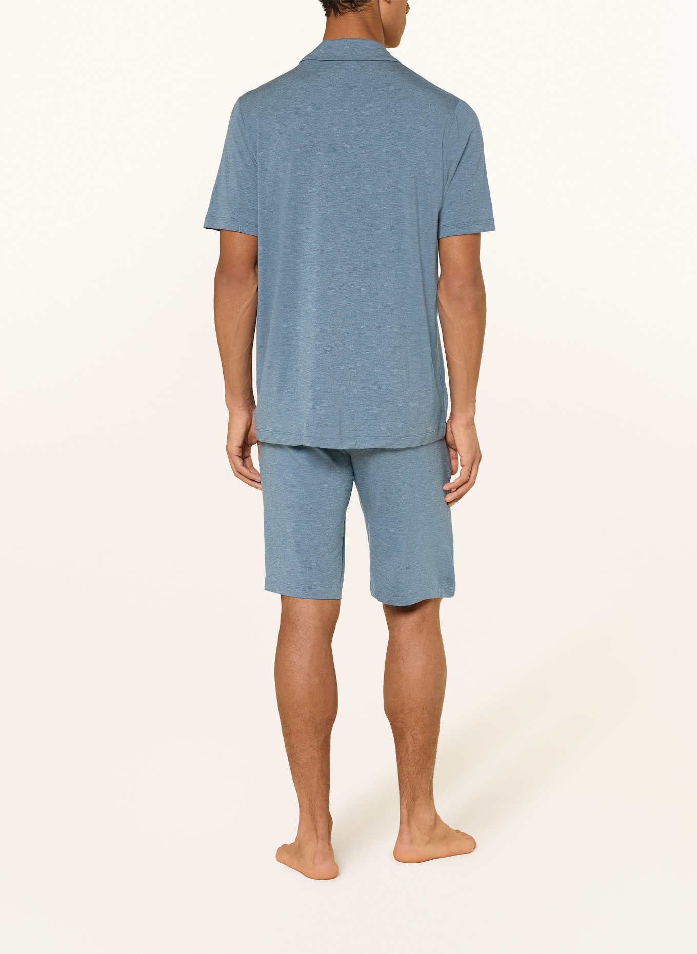 HANRO Slaaphemd CASUALS: BLAUWGRIJS