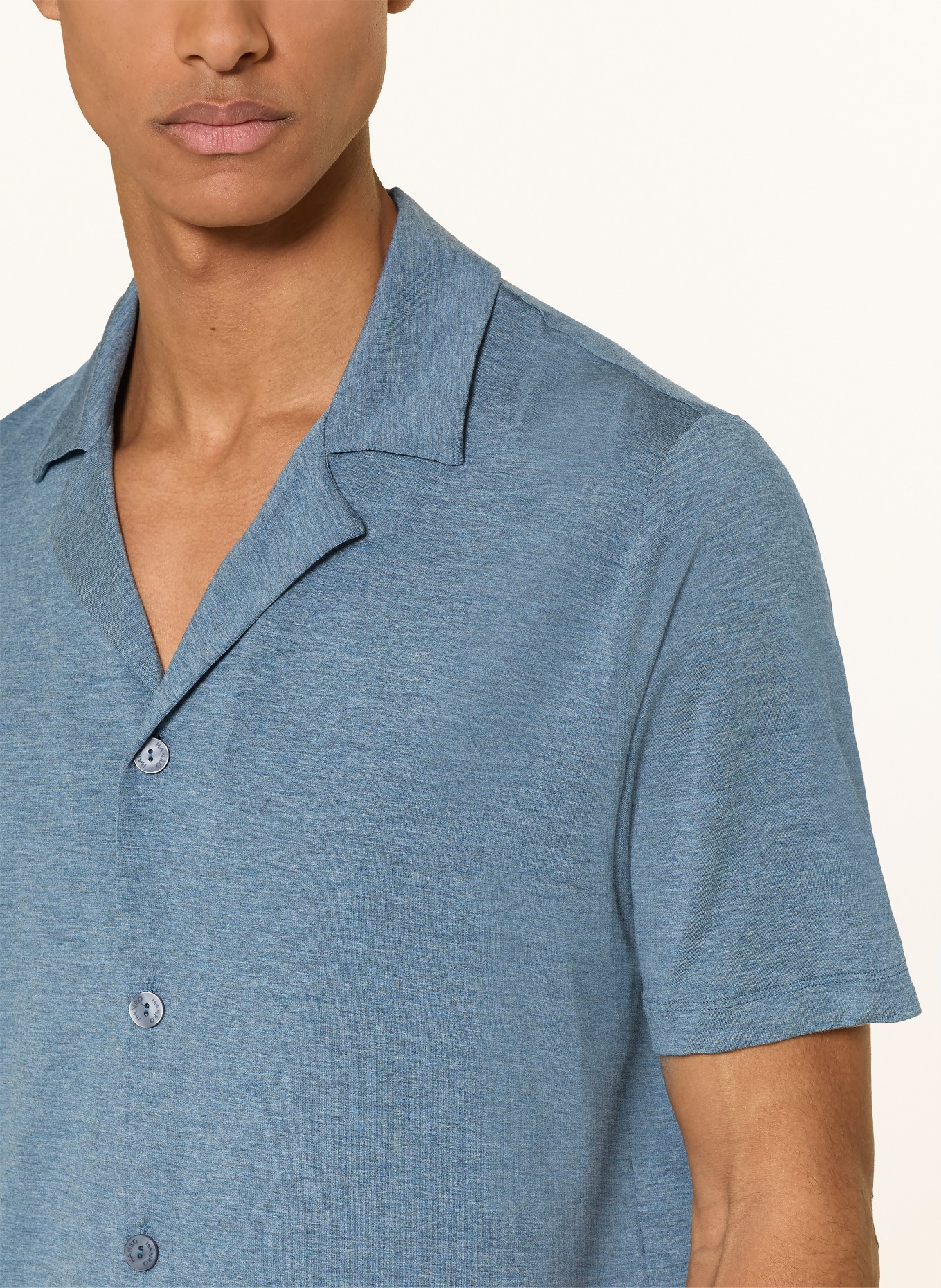 HANRO Slaaphemd CASUALS: BLAUWGRIJS