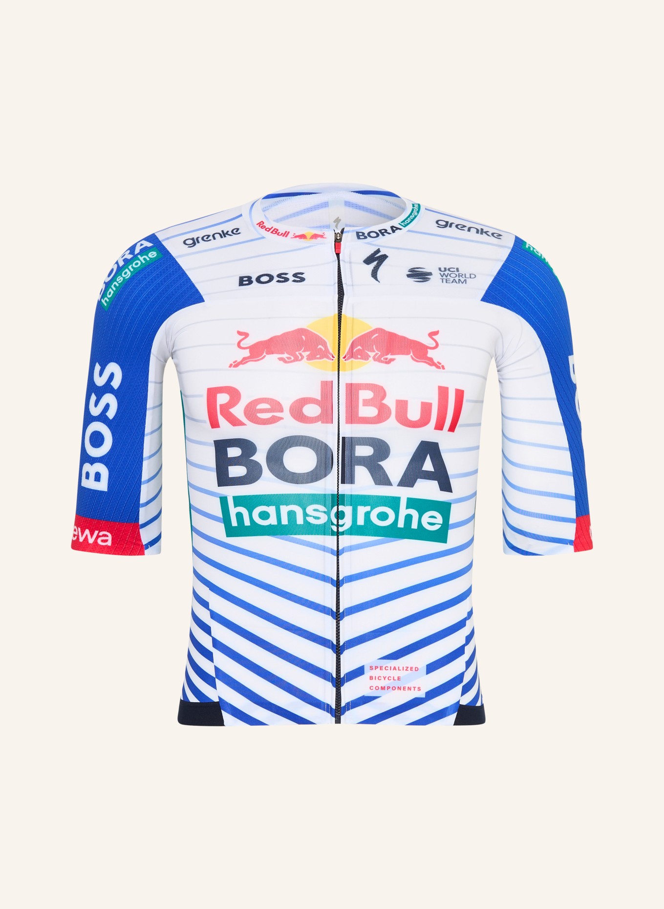 SPECIALIZED Radtrikot RED BULL-BORA-HANSGROHE: WEISS / ROT / BLAU