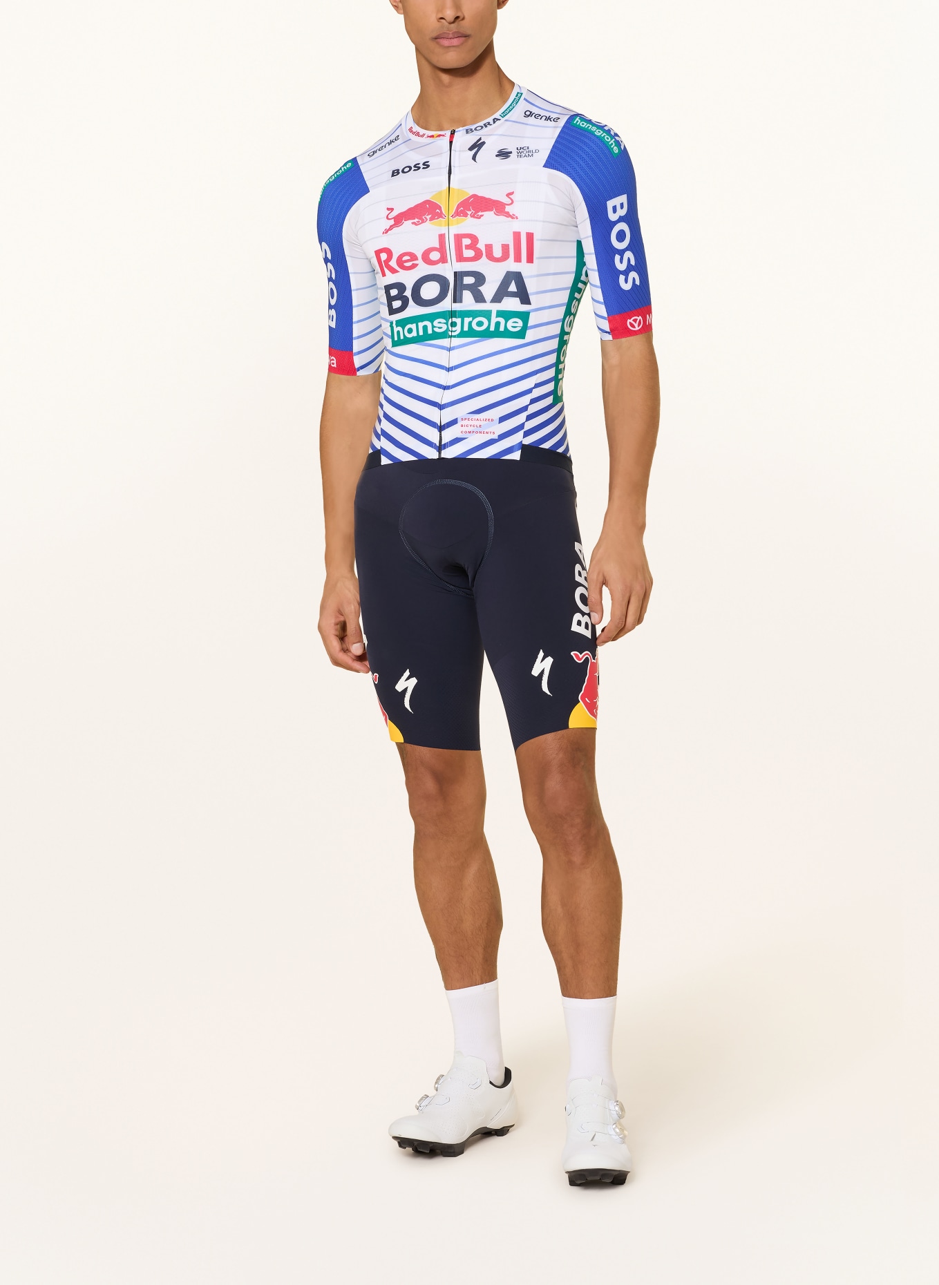 SPECIALIZED Radtrikot RED BULL-BORA-HANSGROHE: WEISS / ROT / BLAU